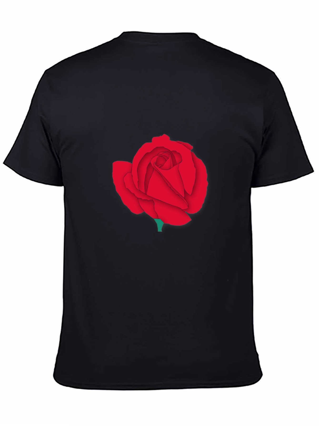 Red Rose Graphic Tee - Classic Black T-Shirt