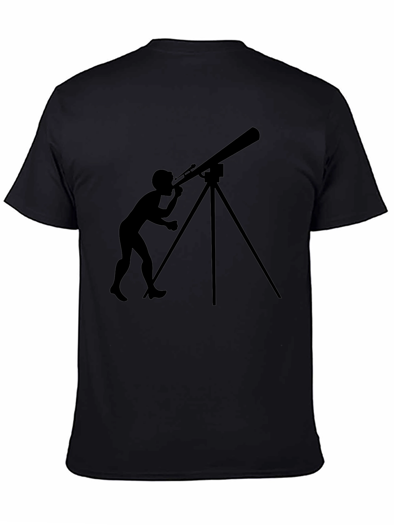 Telescope Observer Graphic Tee - Black Cotton T-Shirt