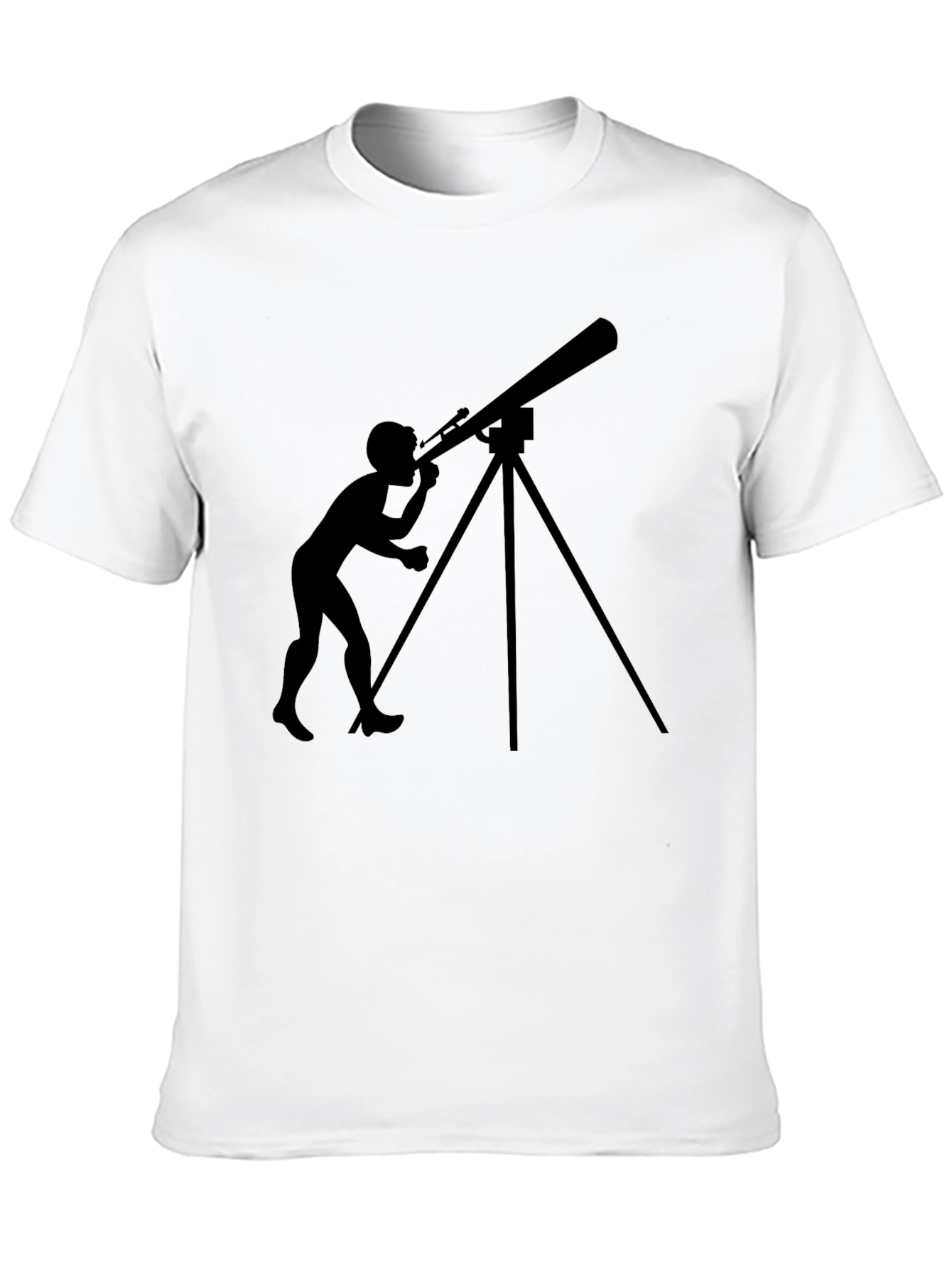 Telescope Observer Graphic Tee - Black Cotton T-Shirt