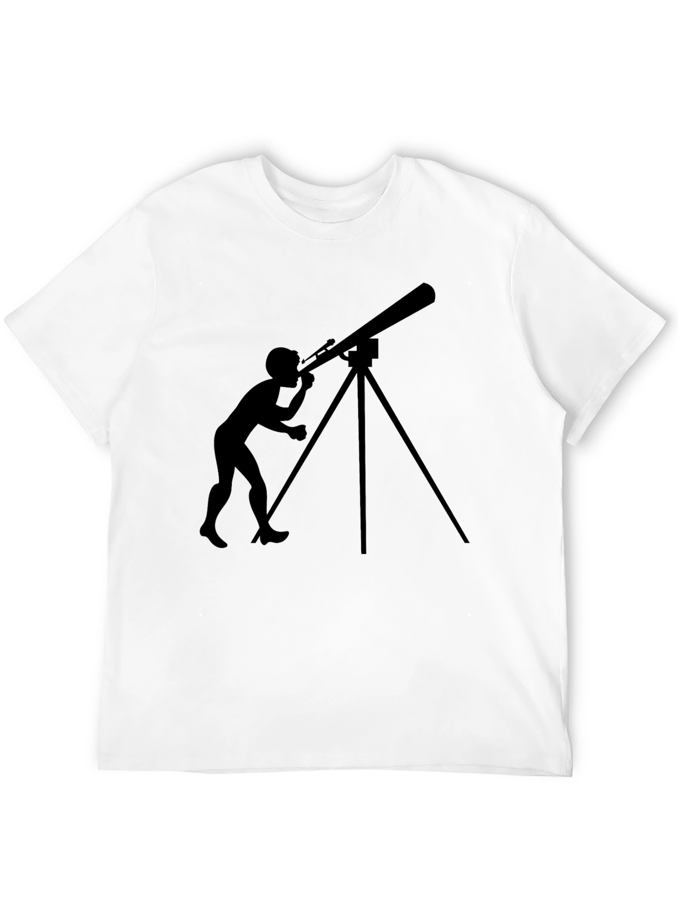 Telescope Observer Graphic Tee - Black Cotton T-Shirt
