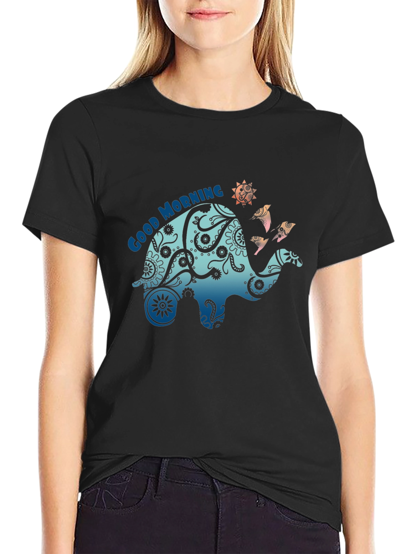 Good Morning Camel Graphic Tee - Black