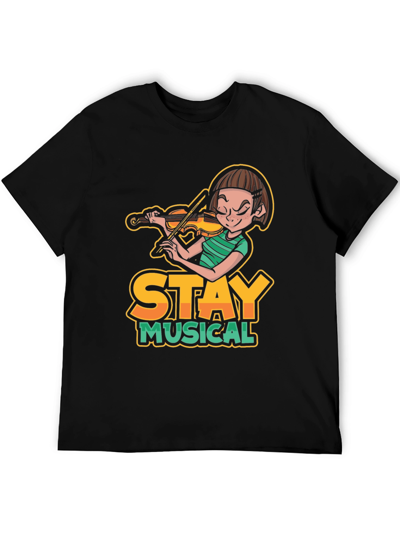 Stay Musical Graphic Tee - Black Cotton Shirt