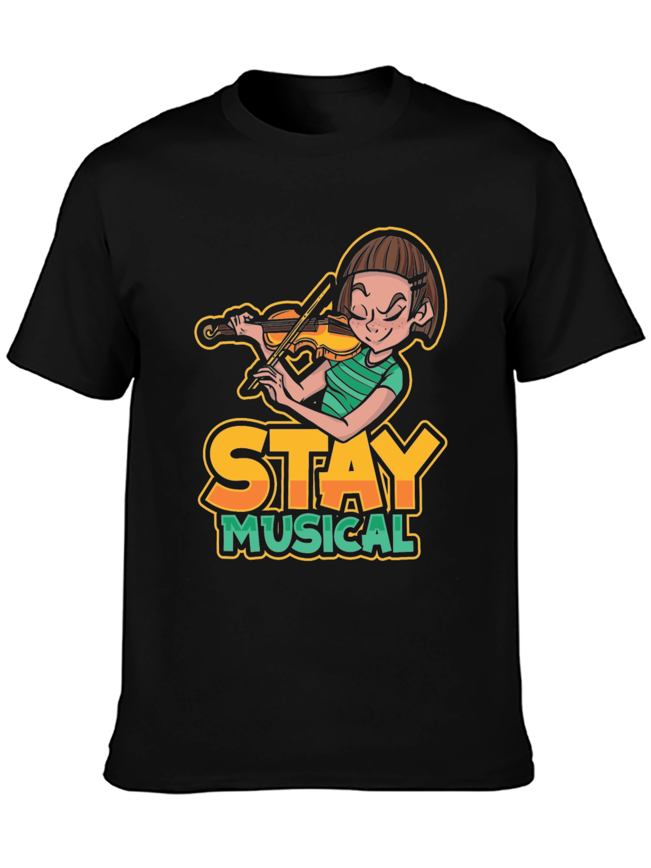 Stay Musical Graphic Tee - Black Cotton Shirt