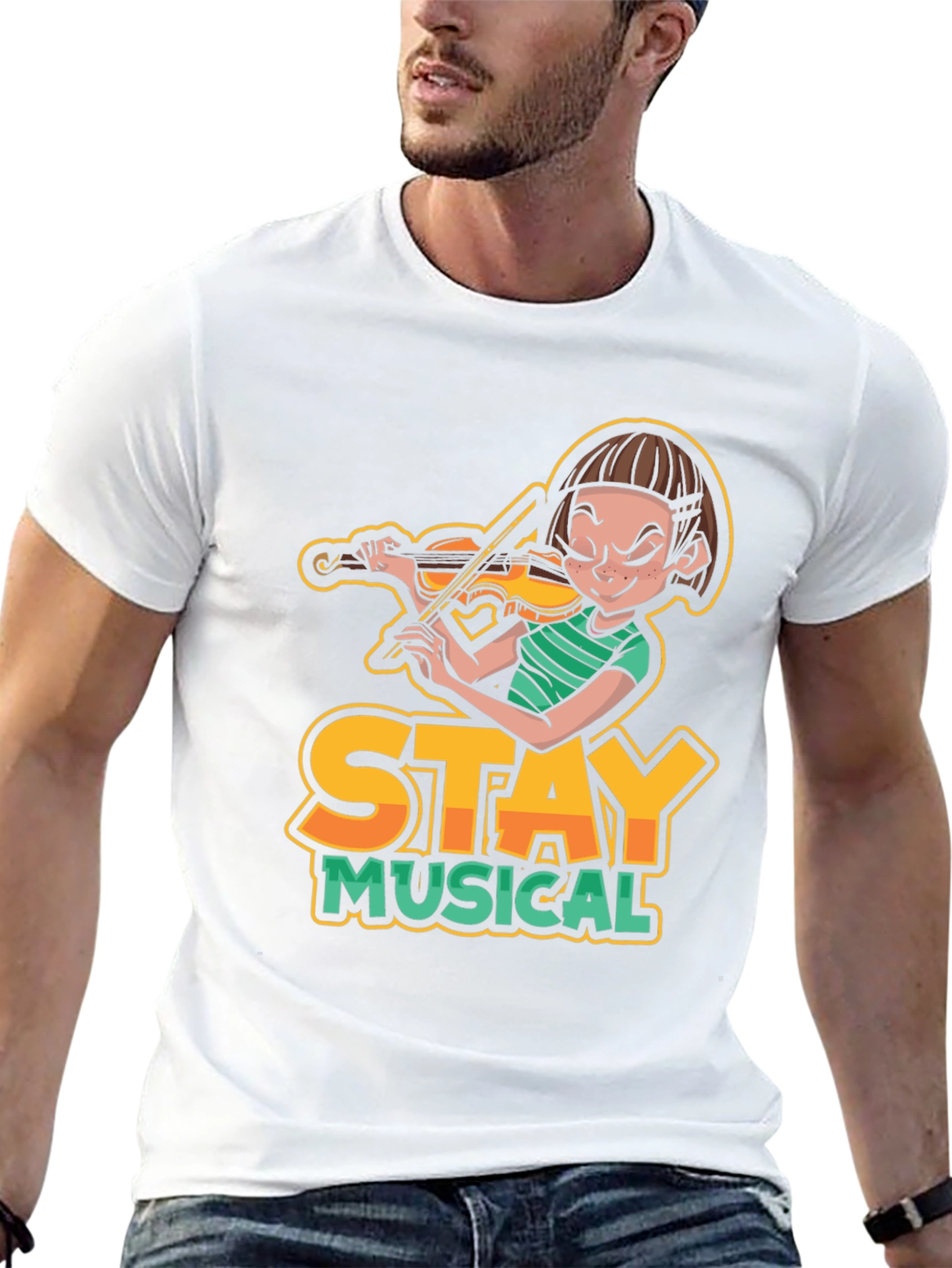 Stay Musical Graphic Tee - Black Cotton Shirt