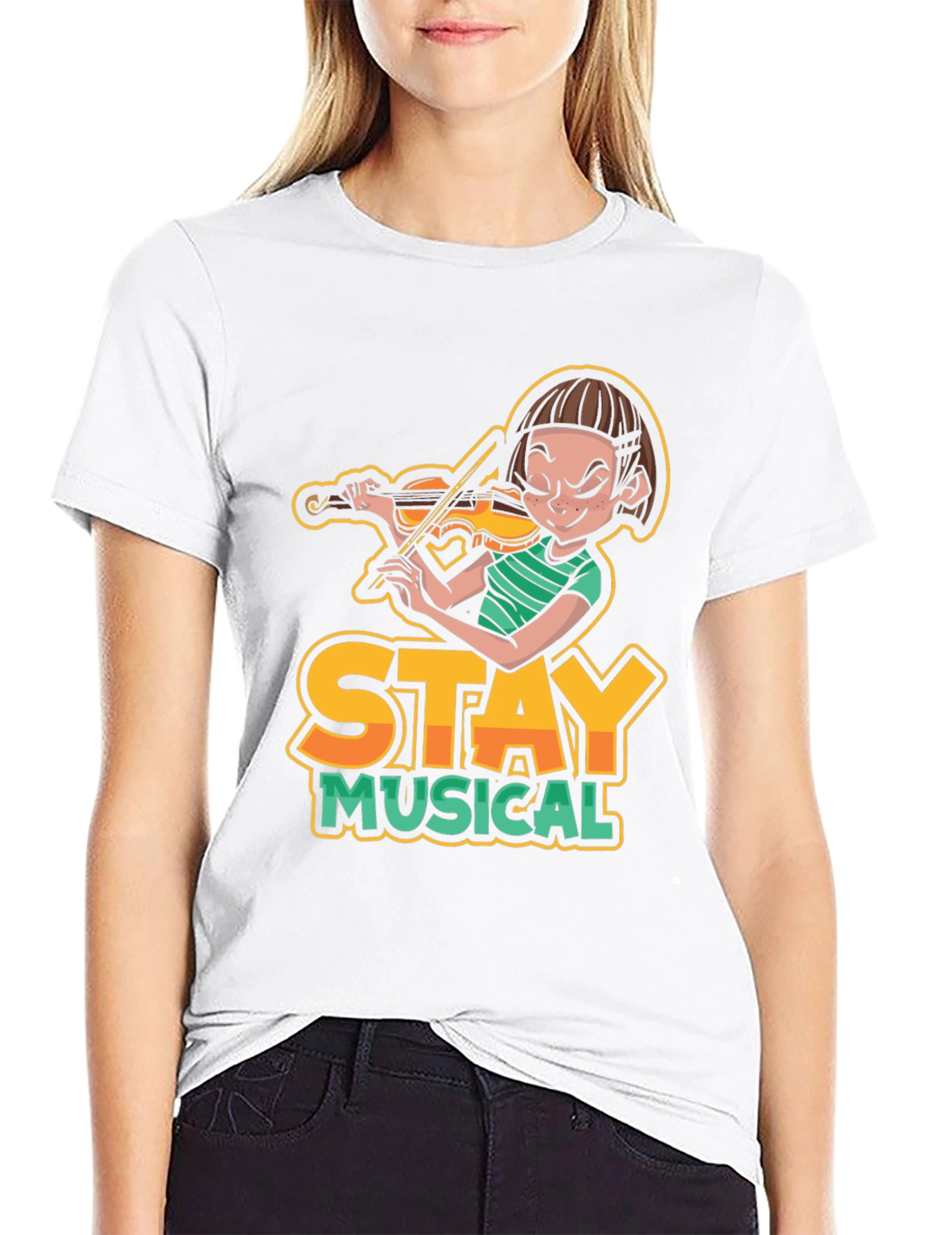 Stay Musical Graphic Tee - Black Cotton Shirt