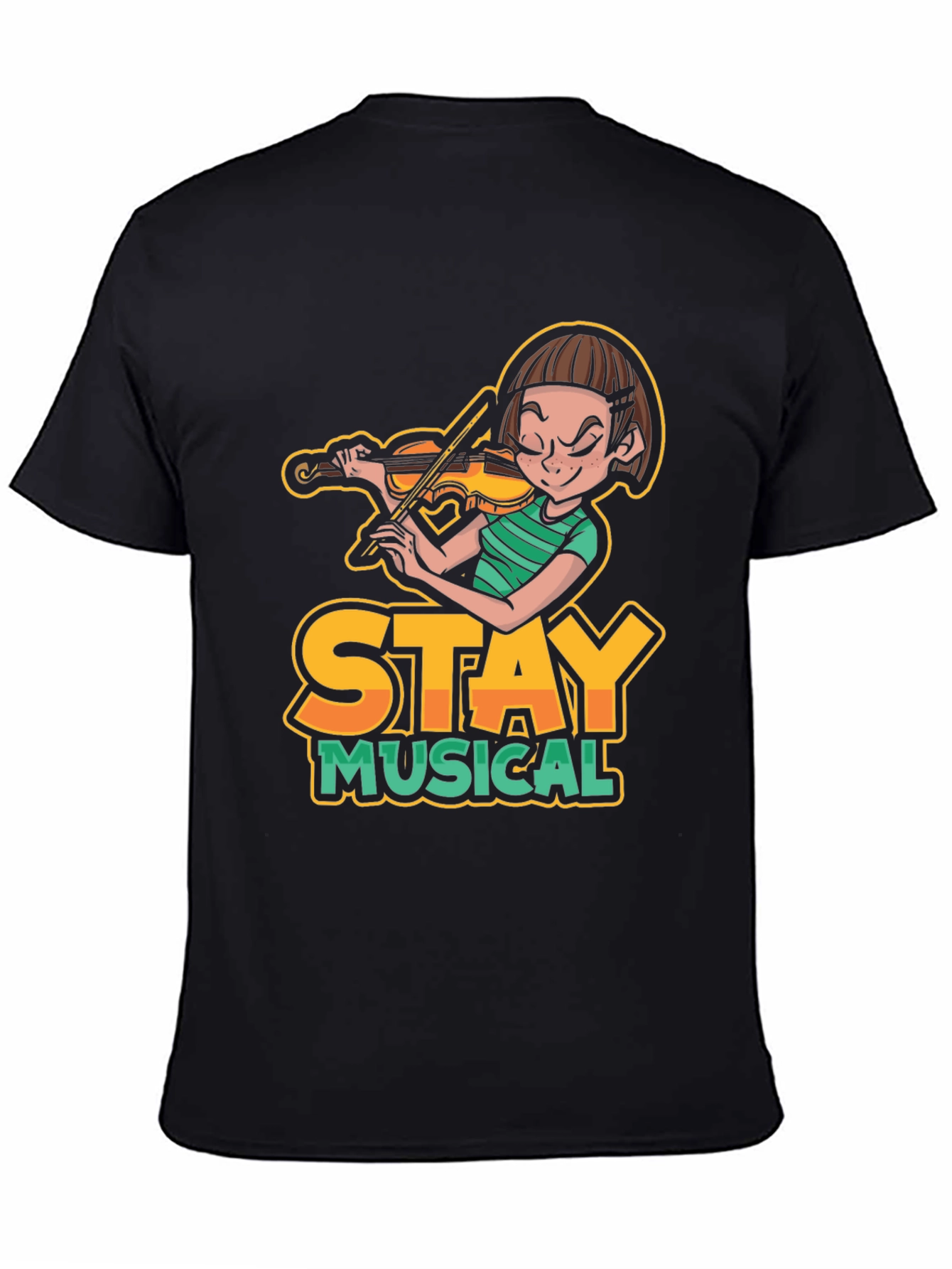 Stay Musical Graphic Tee - Black Cotton Shirt