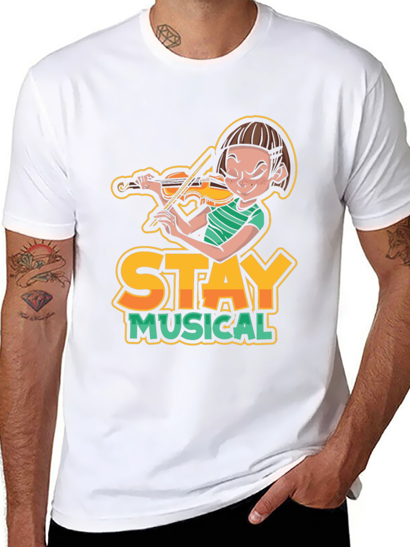 Stay Musical Graphic Tee - Black Cotton Shirt