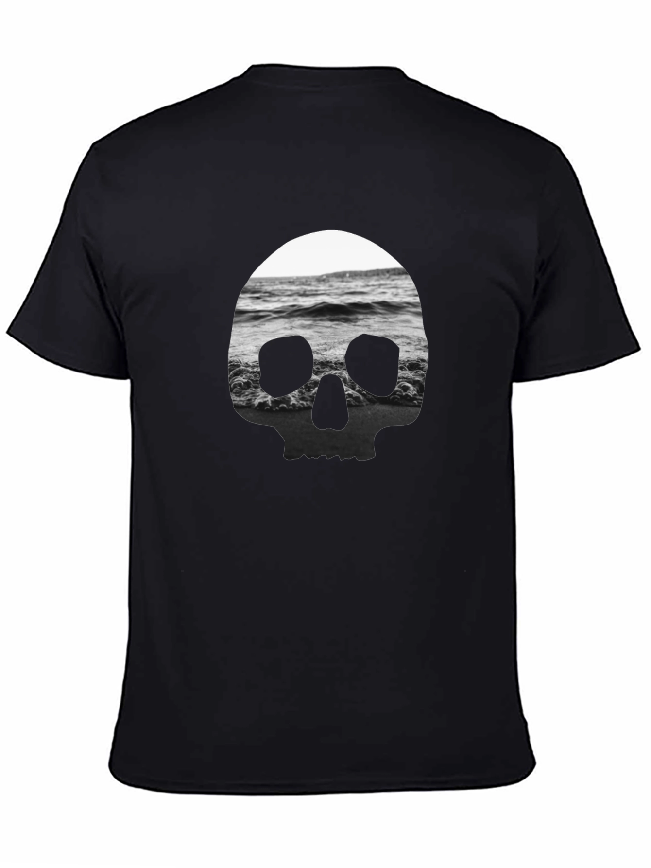 Skull Ocean T-Shirt - Black Graphic Tee