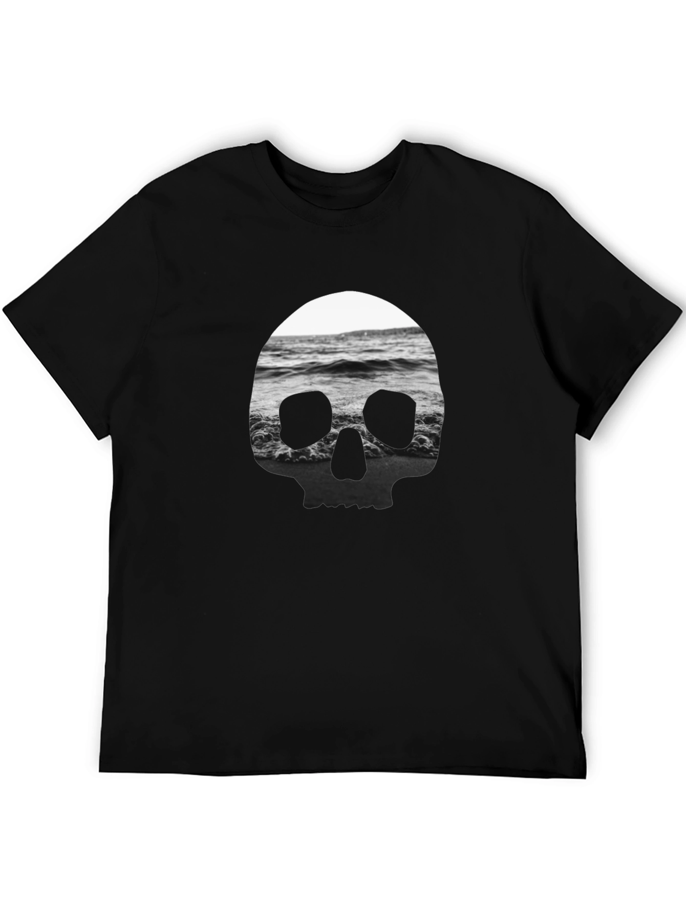 Skull Ocean T-Shirt - Black Graphic Tee