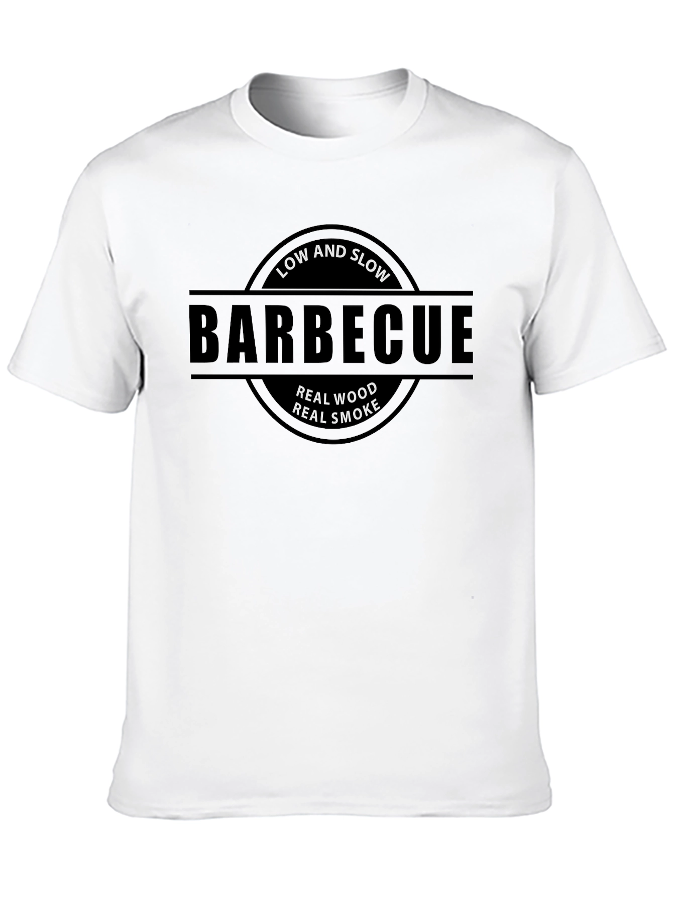 BBQ T-Shirt: Low and Slow Real Wood Real Smoke