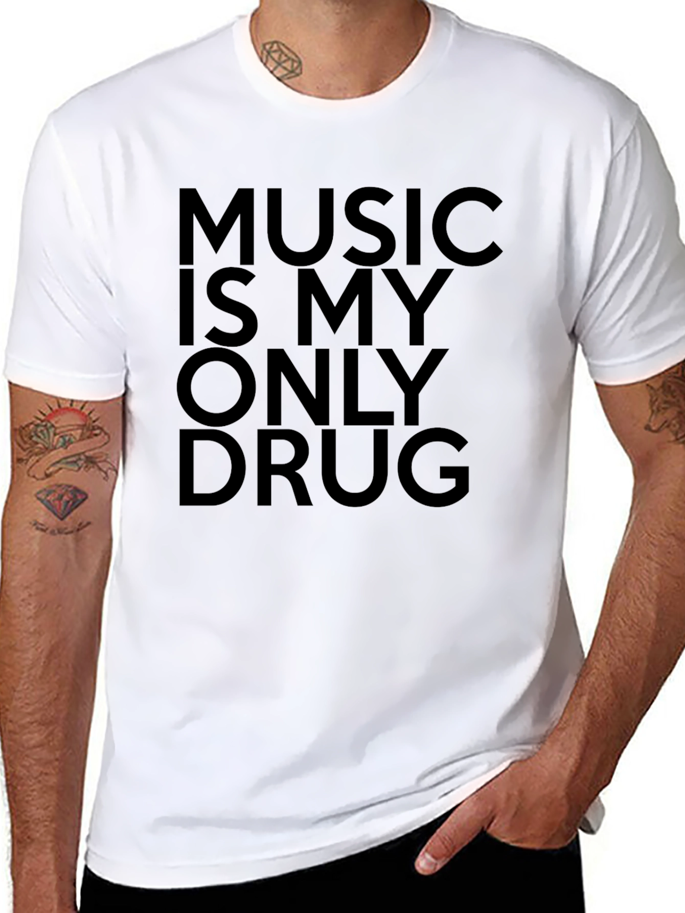 Music Is My Only Drug Graphic T-Shirt