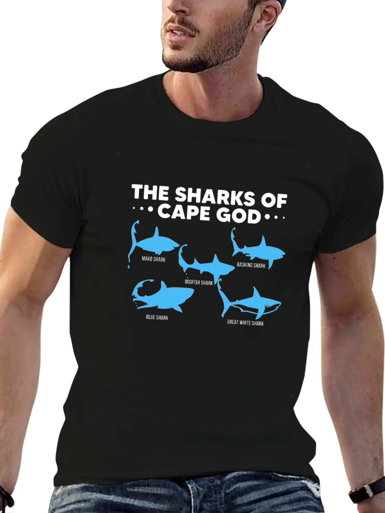 Cape Cod Sharks Graphic T-Shirt - Shark Species Tee