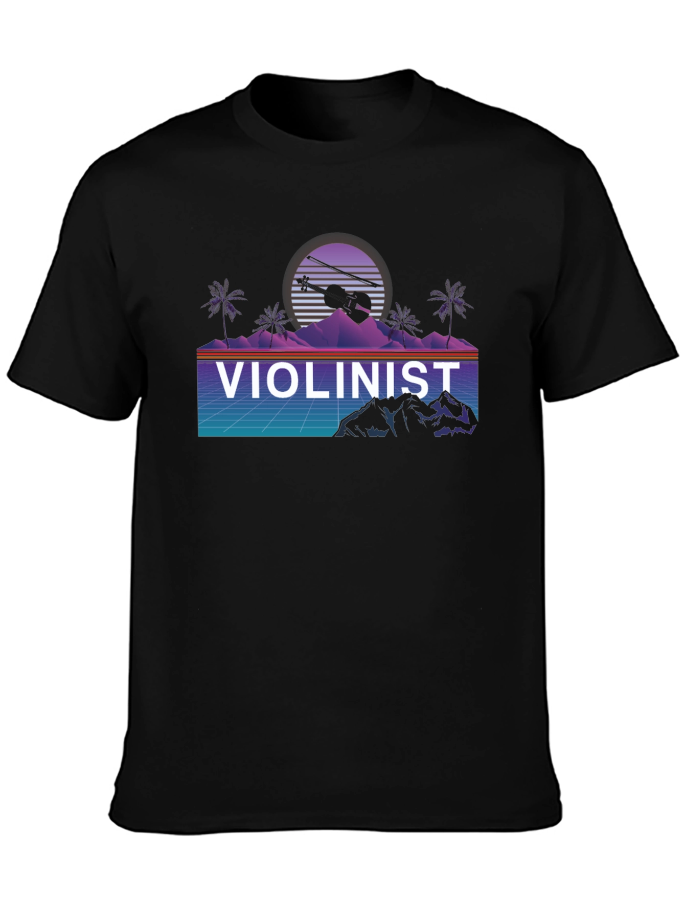 Vaporwave Violinist T-Shirt - Retro Synthwave Design