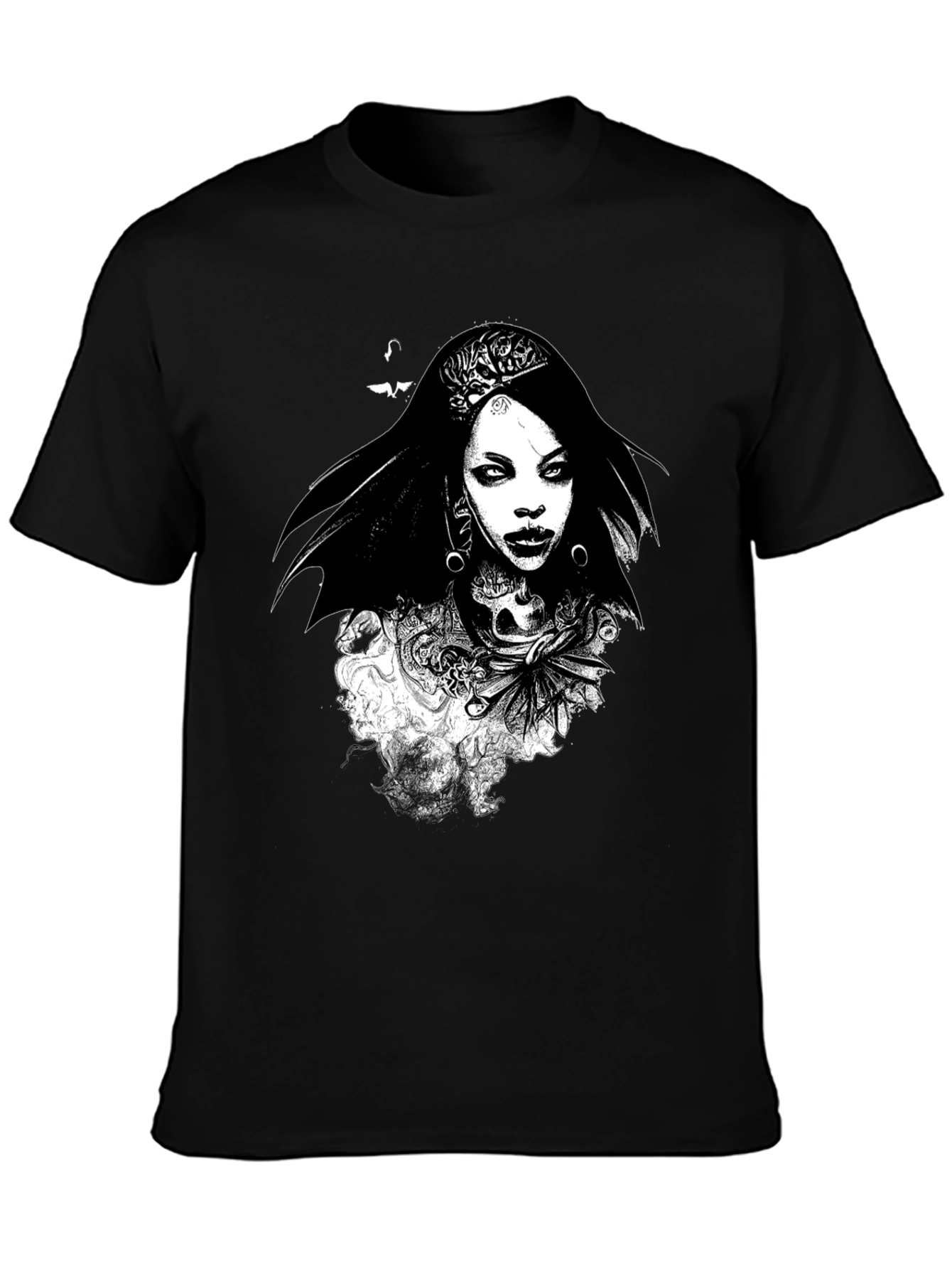 Black Graphic Tee - Gothic Woman