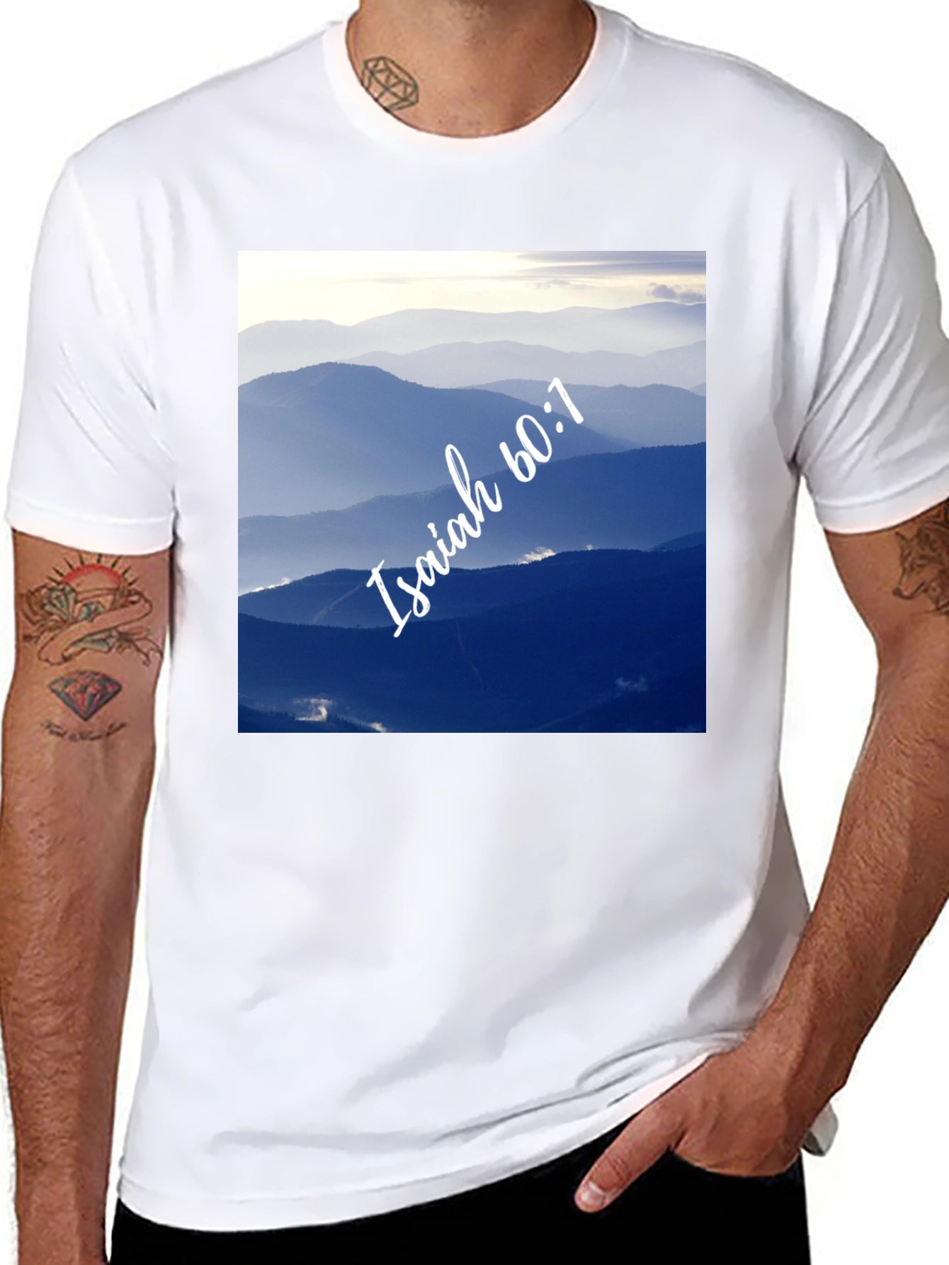 Isaiah 60:1 T-Shirt - Mountain Design