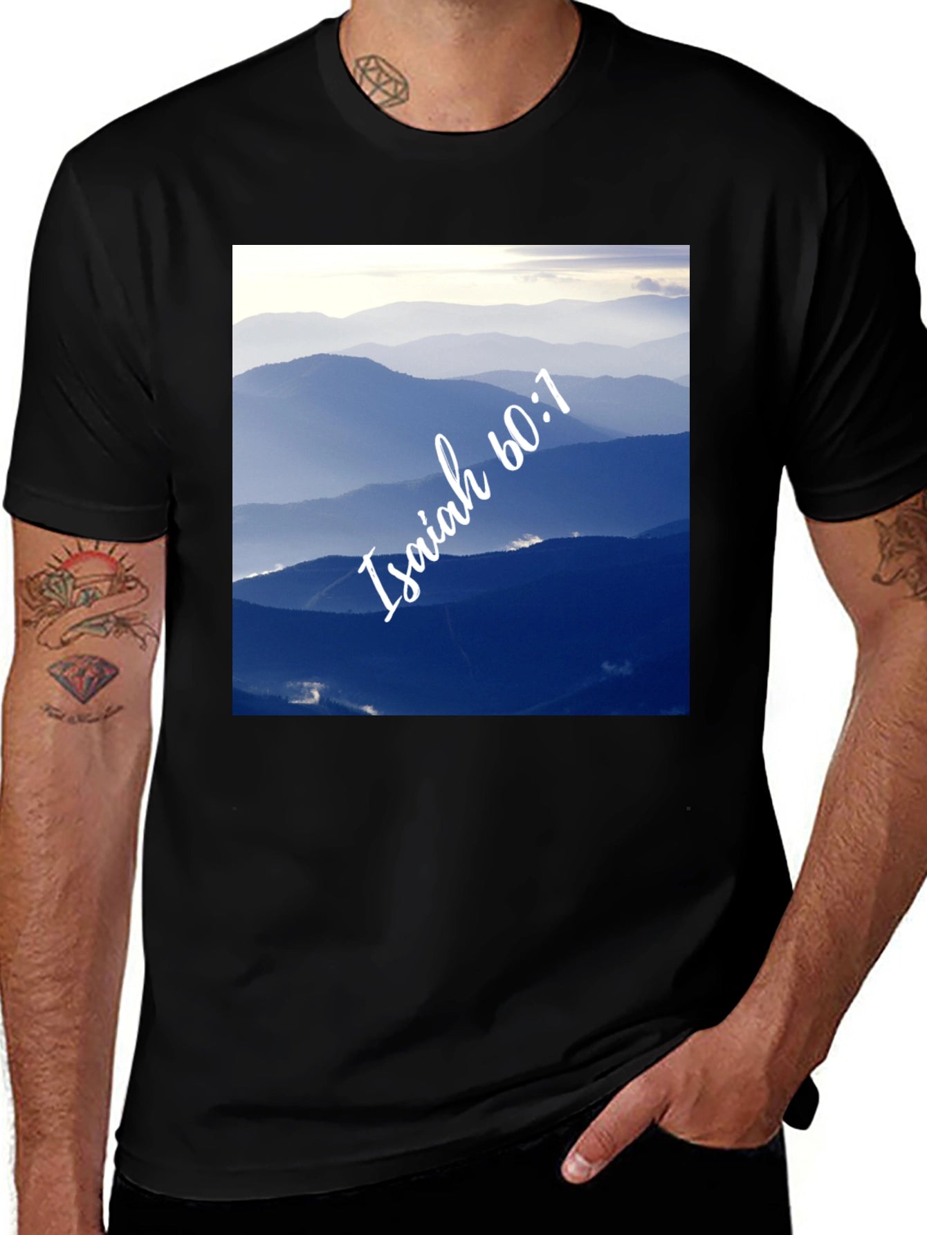 Isaiah 60:1 T-Shirt - Mountain Design
