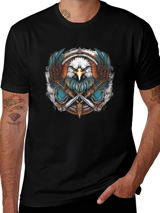 Eagle & Swords Graphic Tee - Stylish Unisex Shirt
