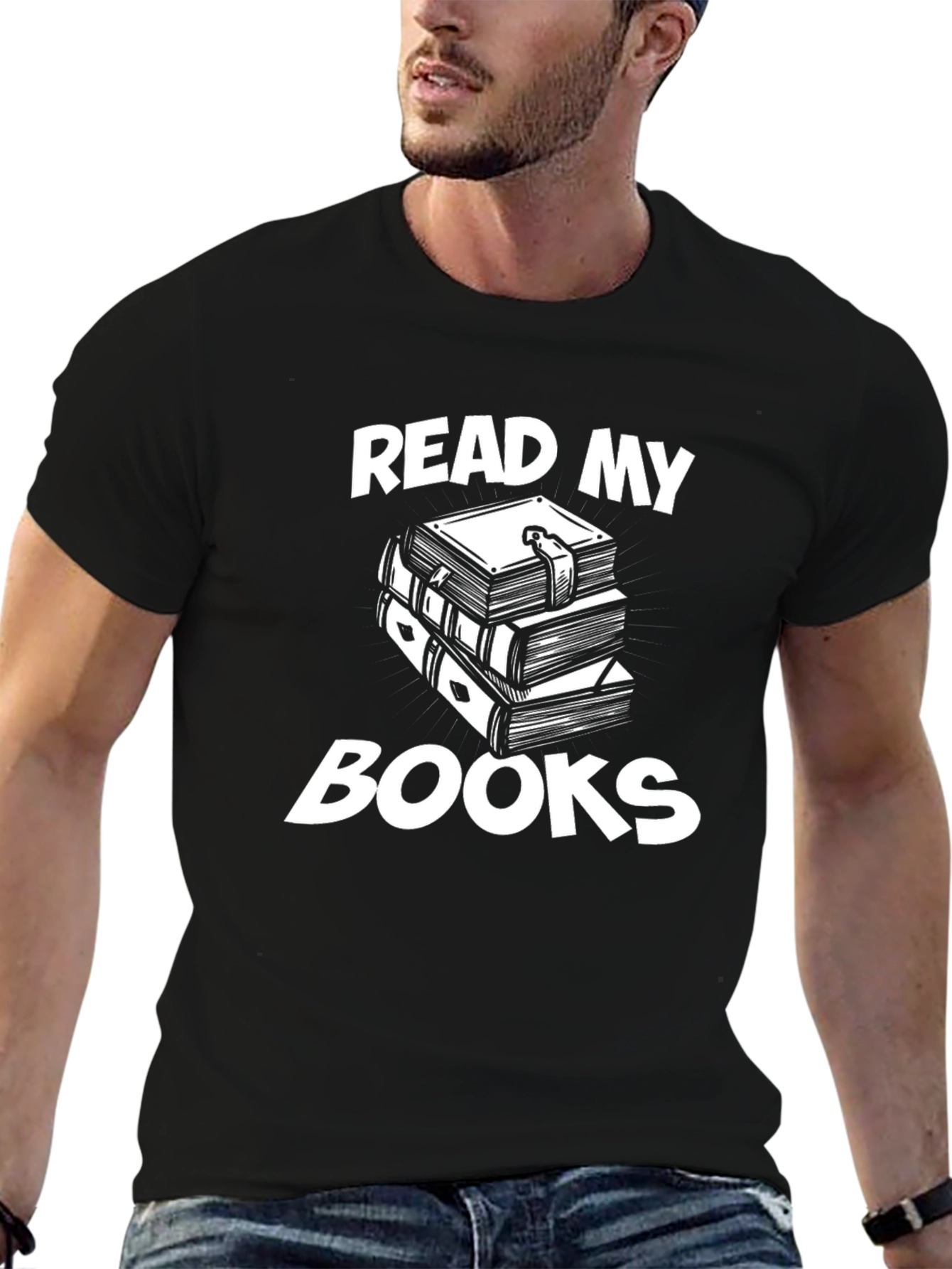 Read My Books Graphic Tee - Black Cotton T-Shirt
