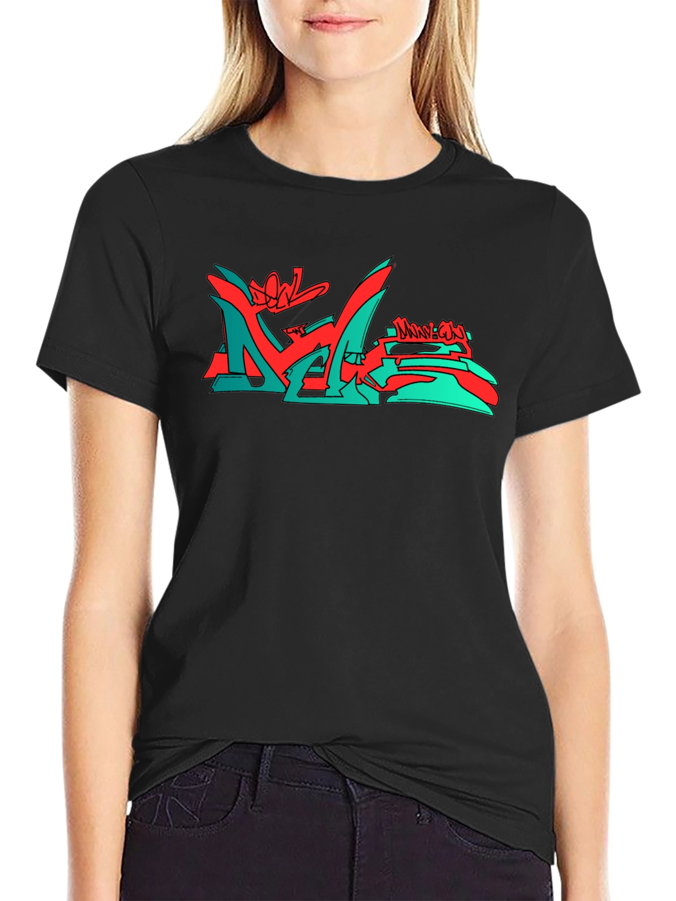 Modern Graphic Print Crew Neck T-Shirt