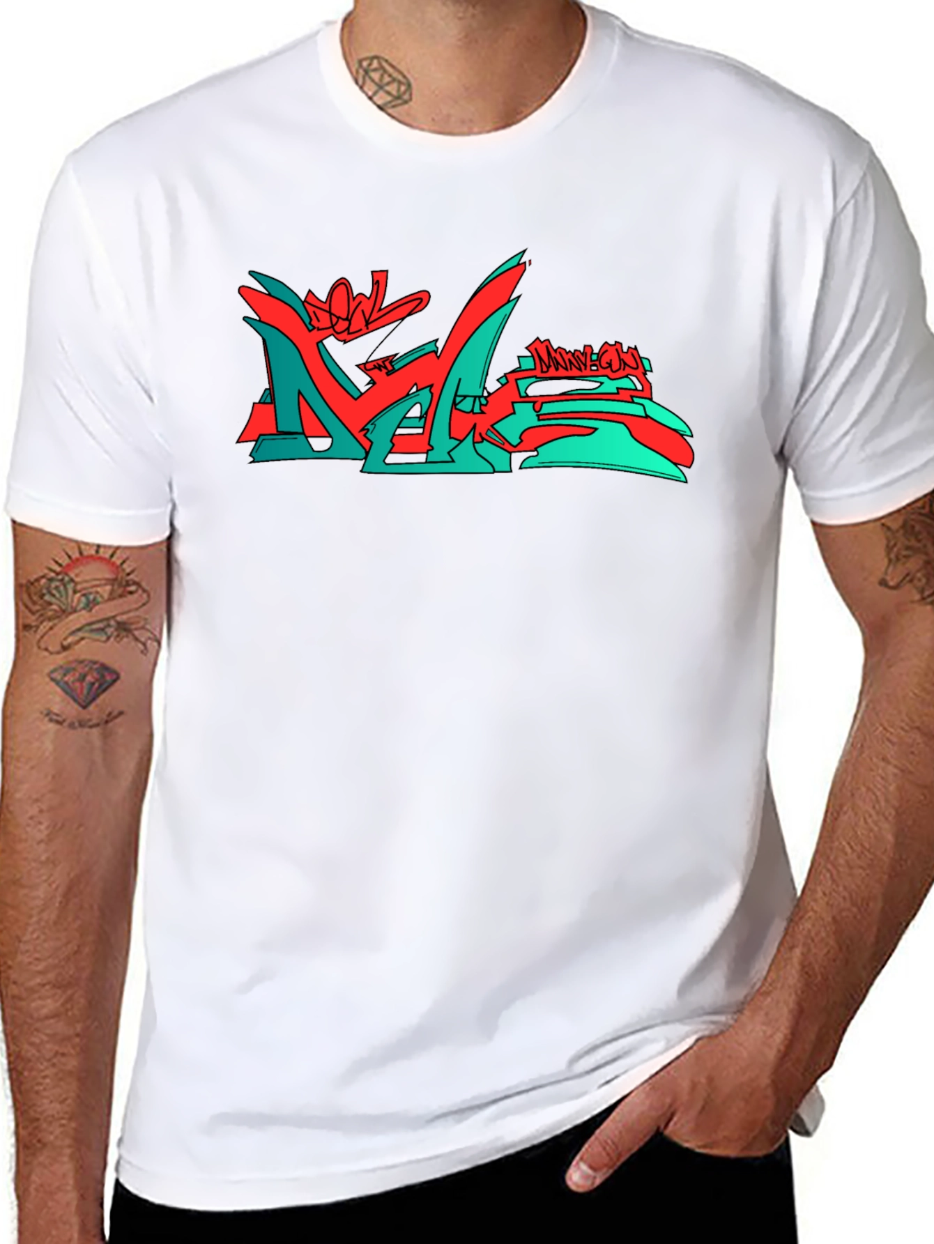 Modern Graphic Print Crew Neck T-Shirt