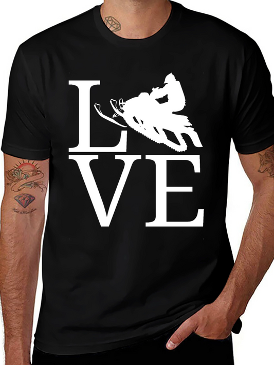 Snowmobile Love Graphic T-Shirt - Black