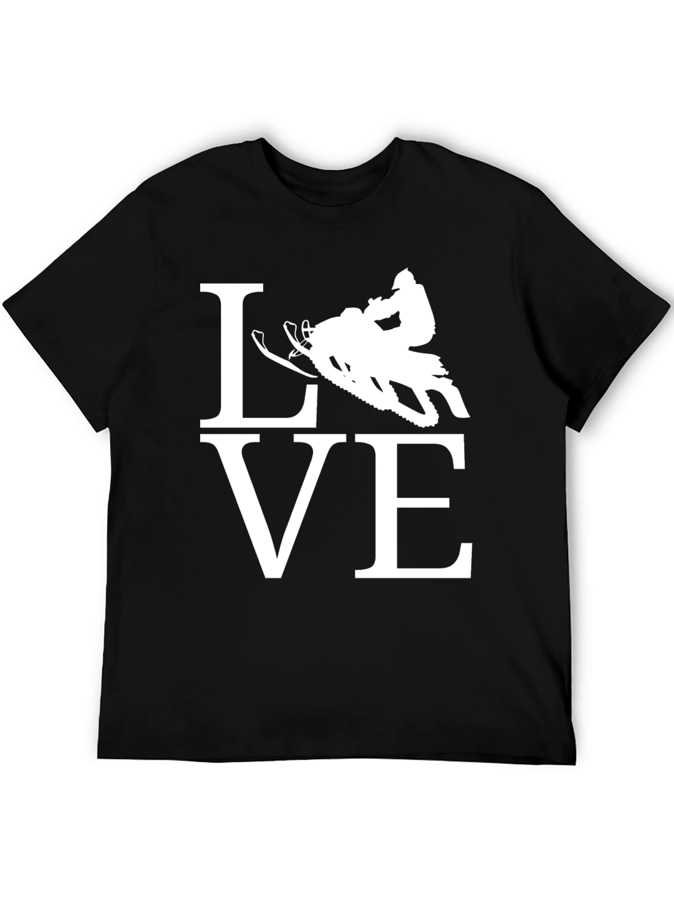 Snowmobile Love Graphic T-Shirt - Black