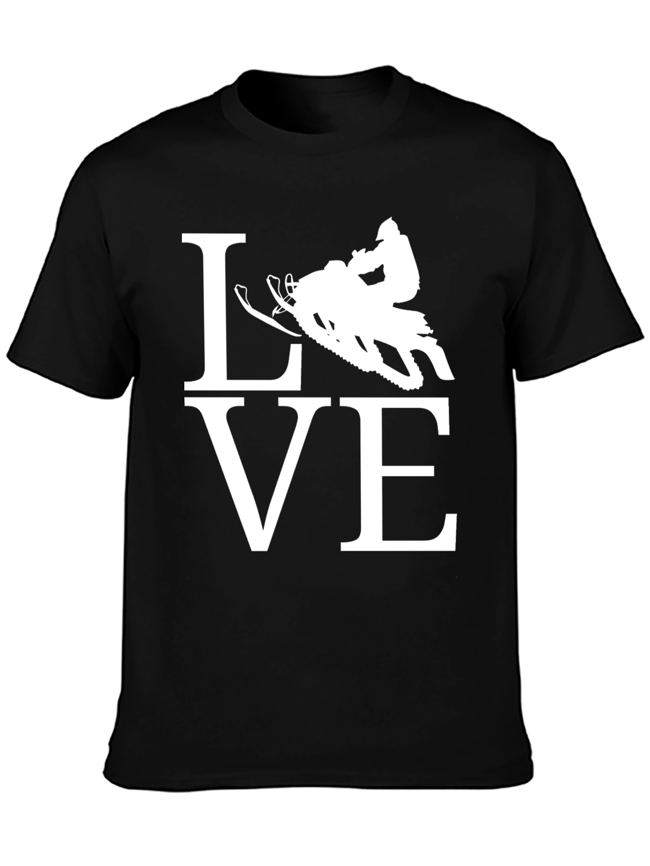 Snowmobile Love Graphic T-Shirt - Black