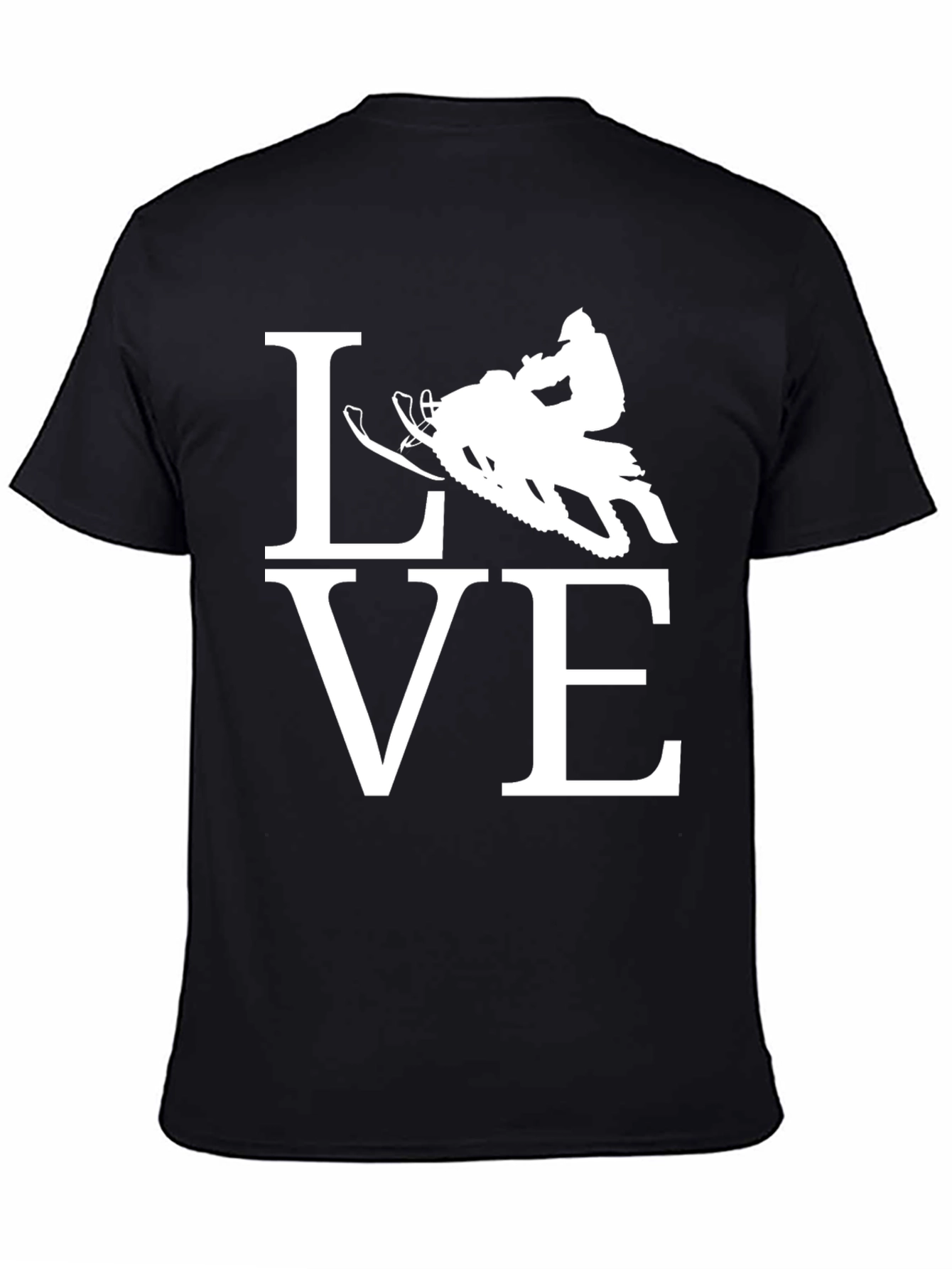 Snowmobile Love Graphic T-Shirt - Black