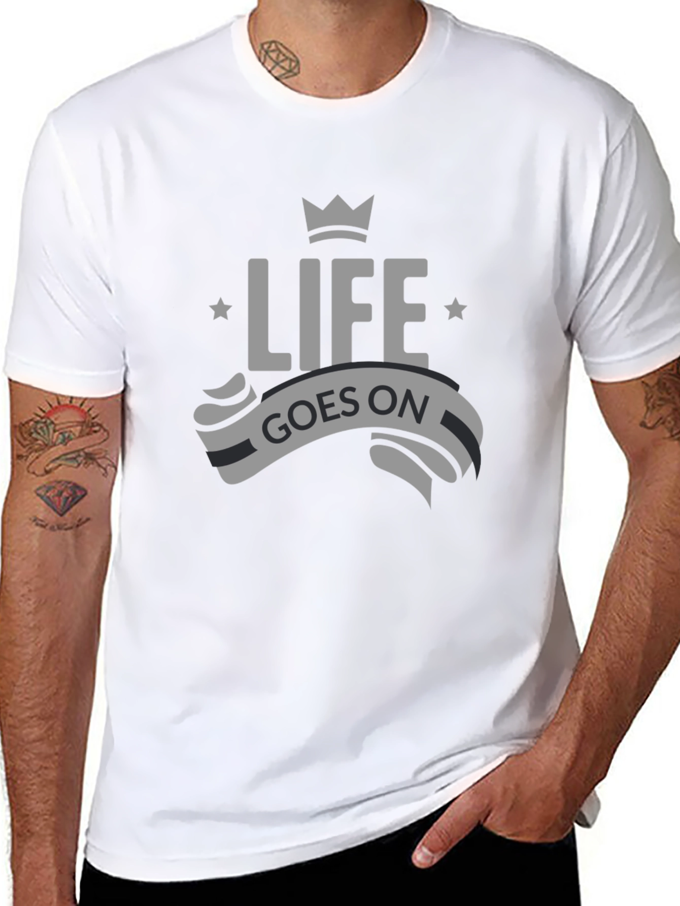 Life Goes On Graphic Tee - Mens Black T-Shirt