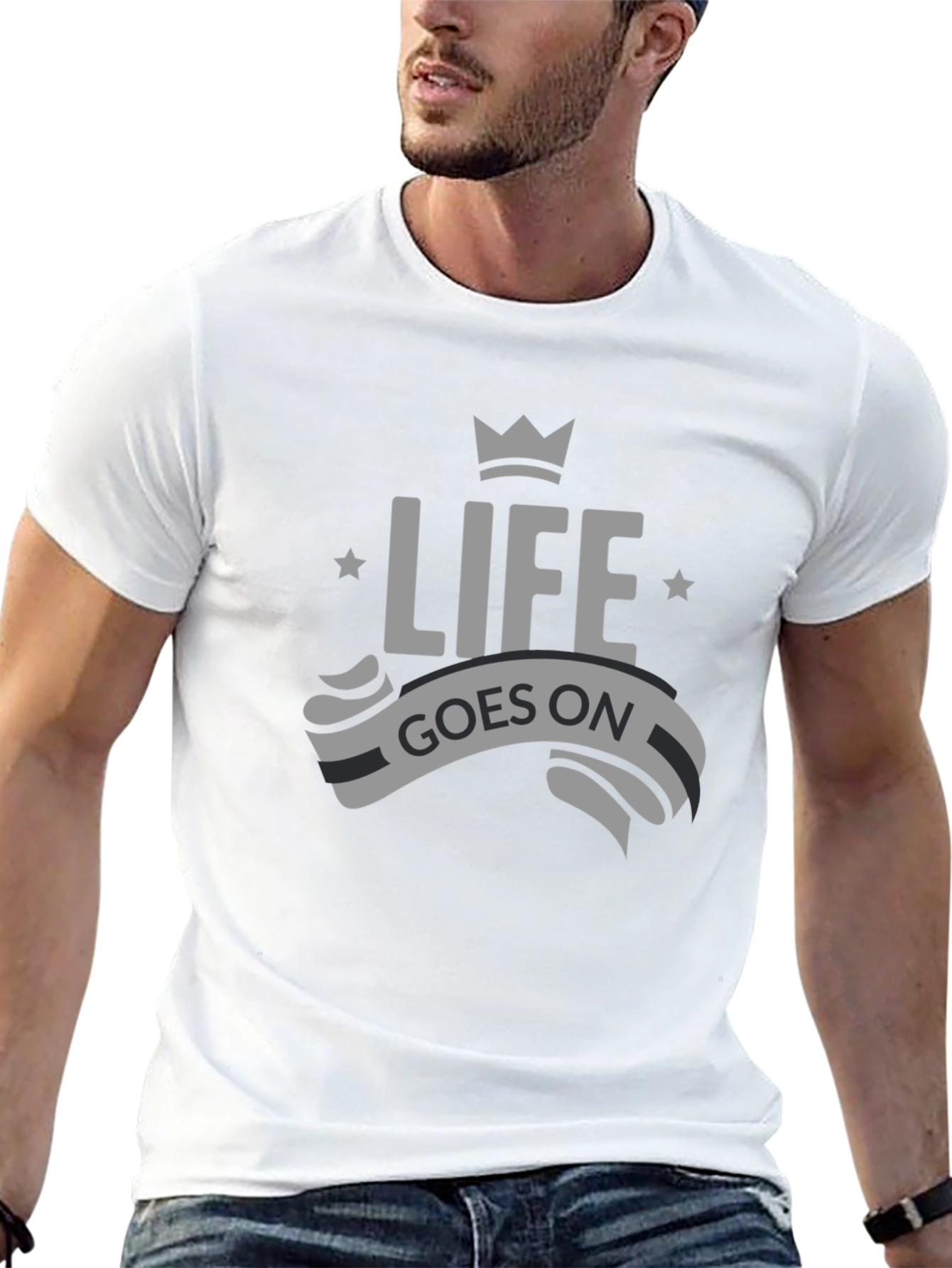 Life Goes On Graphic Tee - Mens Black T-Shirt
