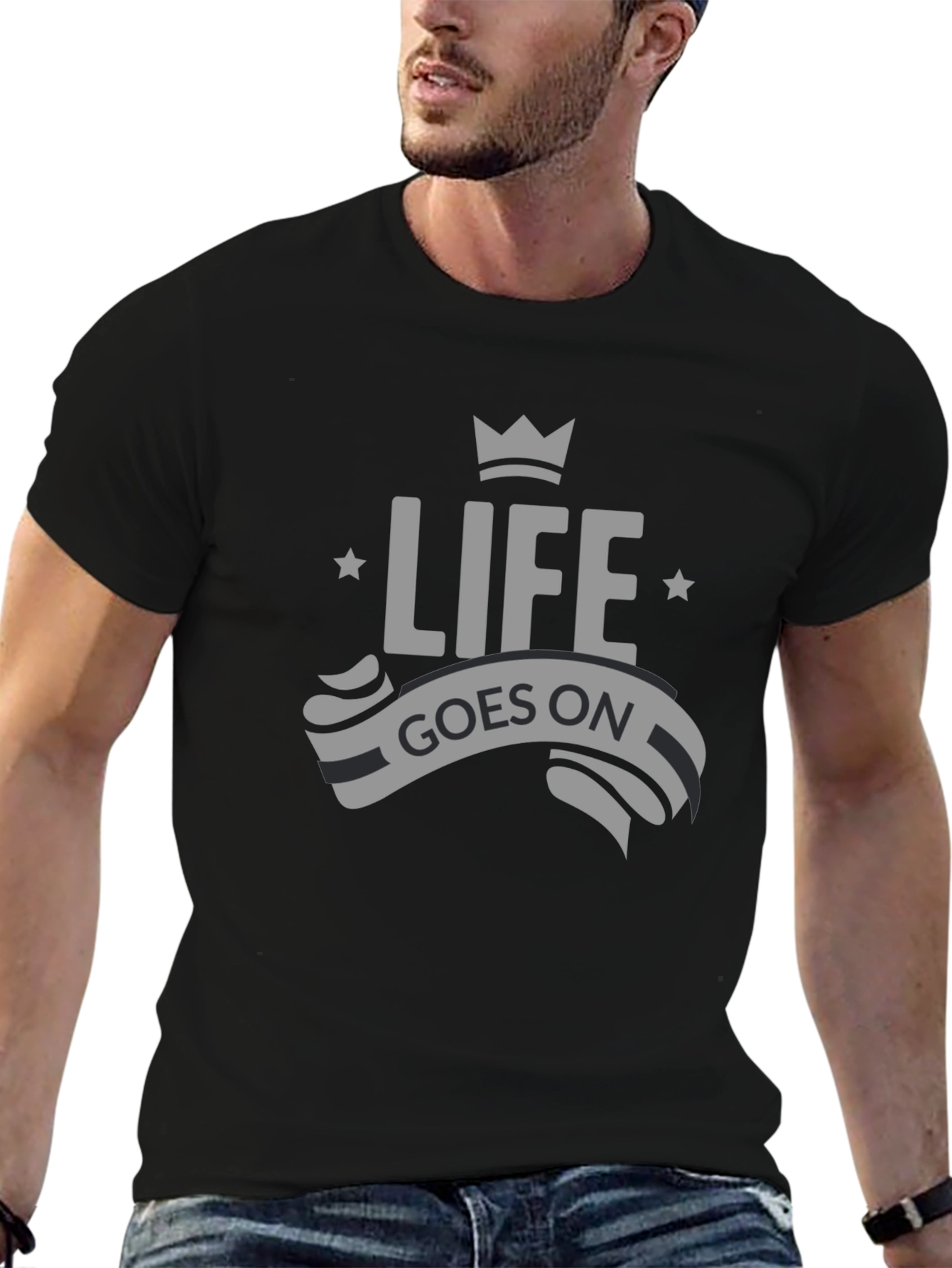 Life Goes On Graphic Tee - Mens Black T-Shirt
