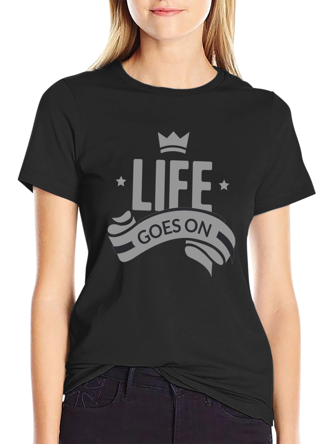 Life Goes On Graphic Tee - Mens Black T-Shirt