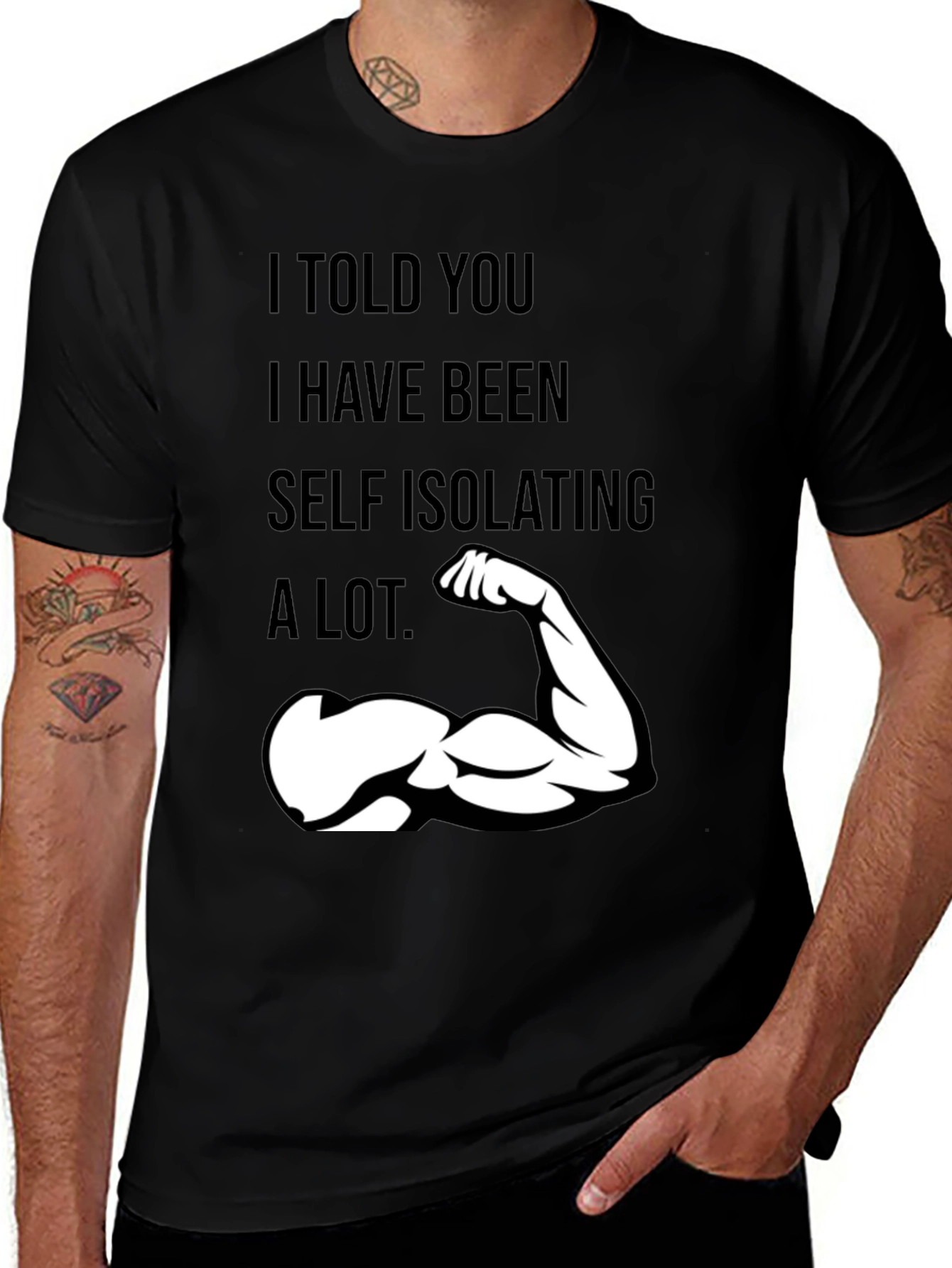 Self Isolating Muscle Tee - Funny Gym Shirt