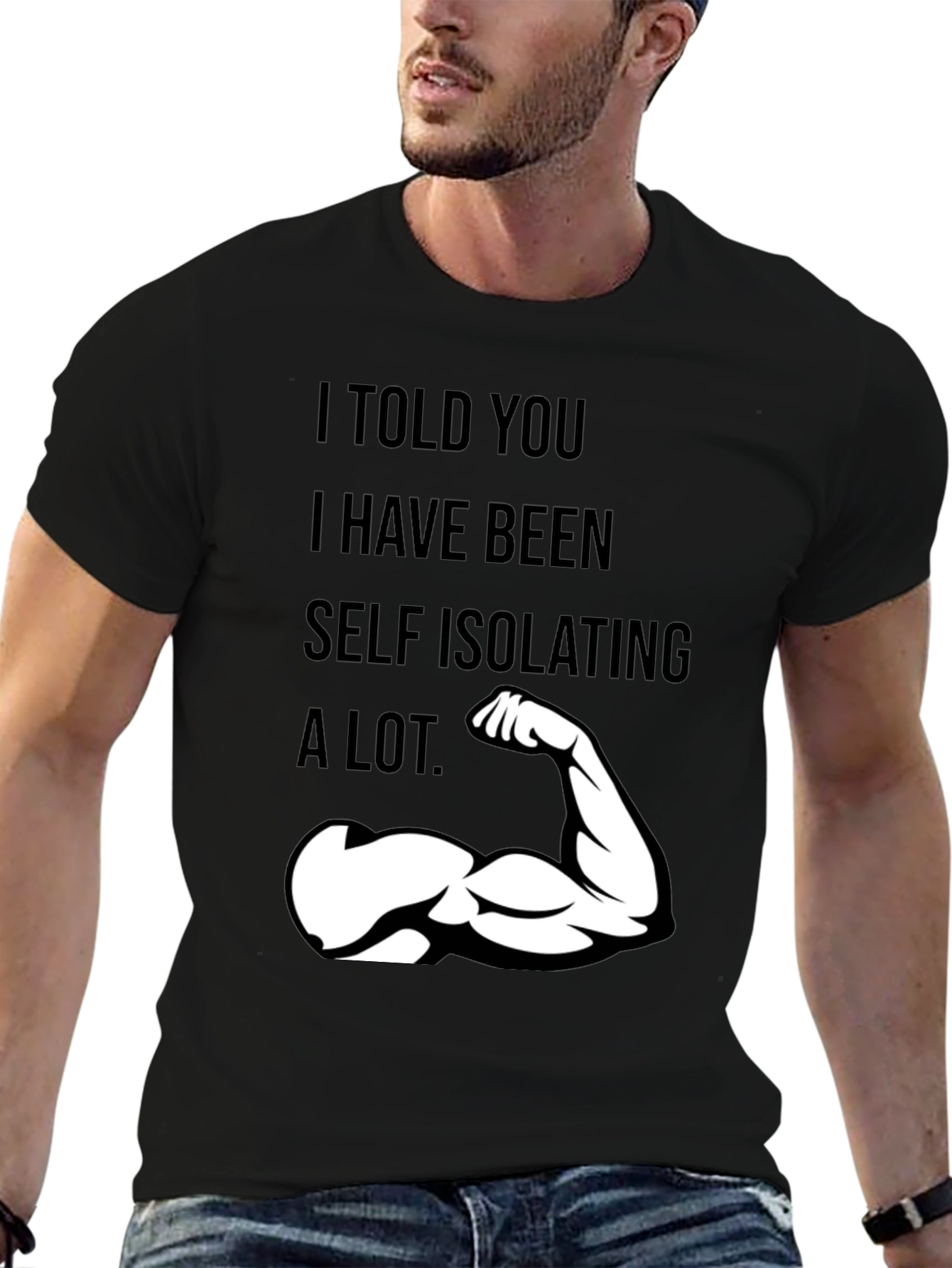 Self Isolating Muscle Tee - Funny Gym Shirt