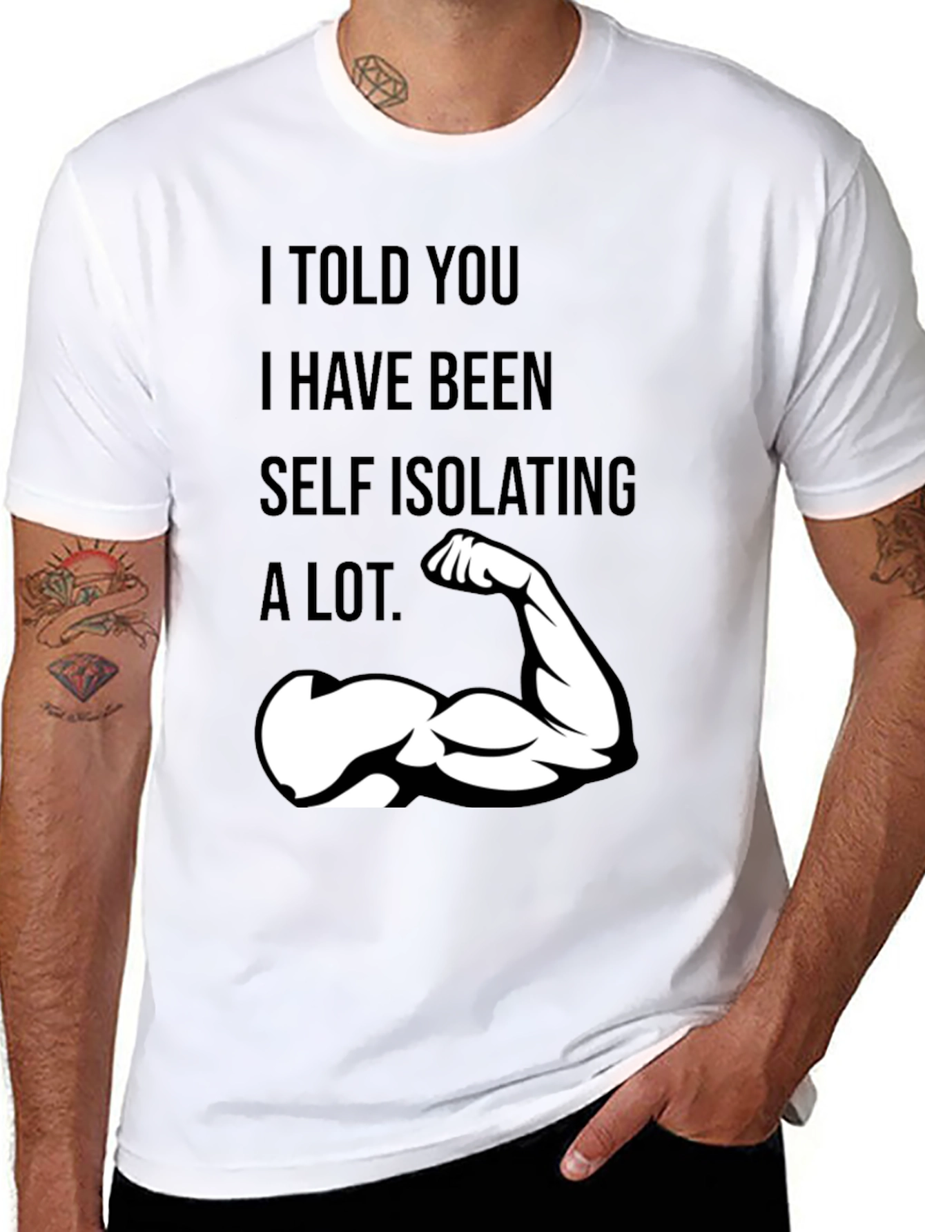 Self Isolating Muscle Tee - Funny Gym Shirt