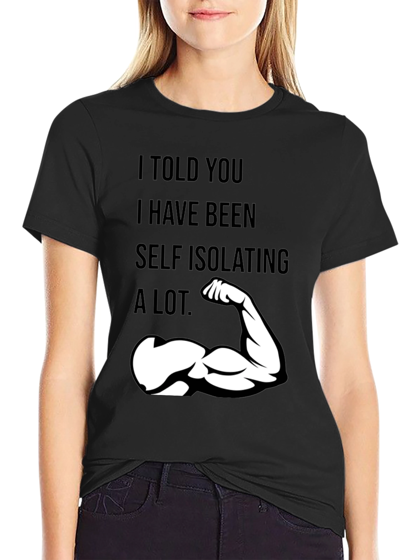 Self Isolating Muscle Tee - Funny Gym Shirt