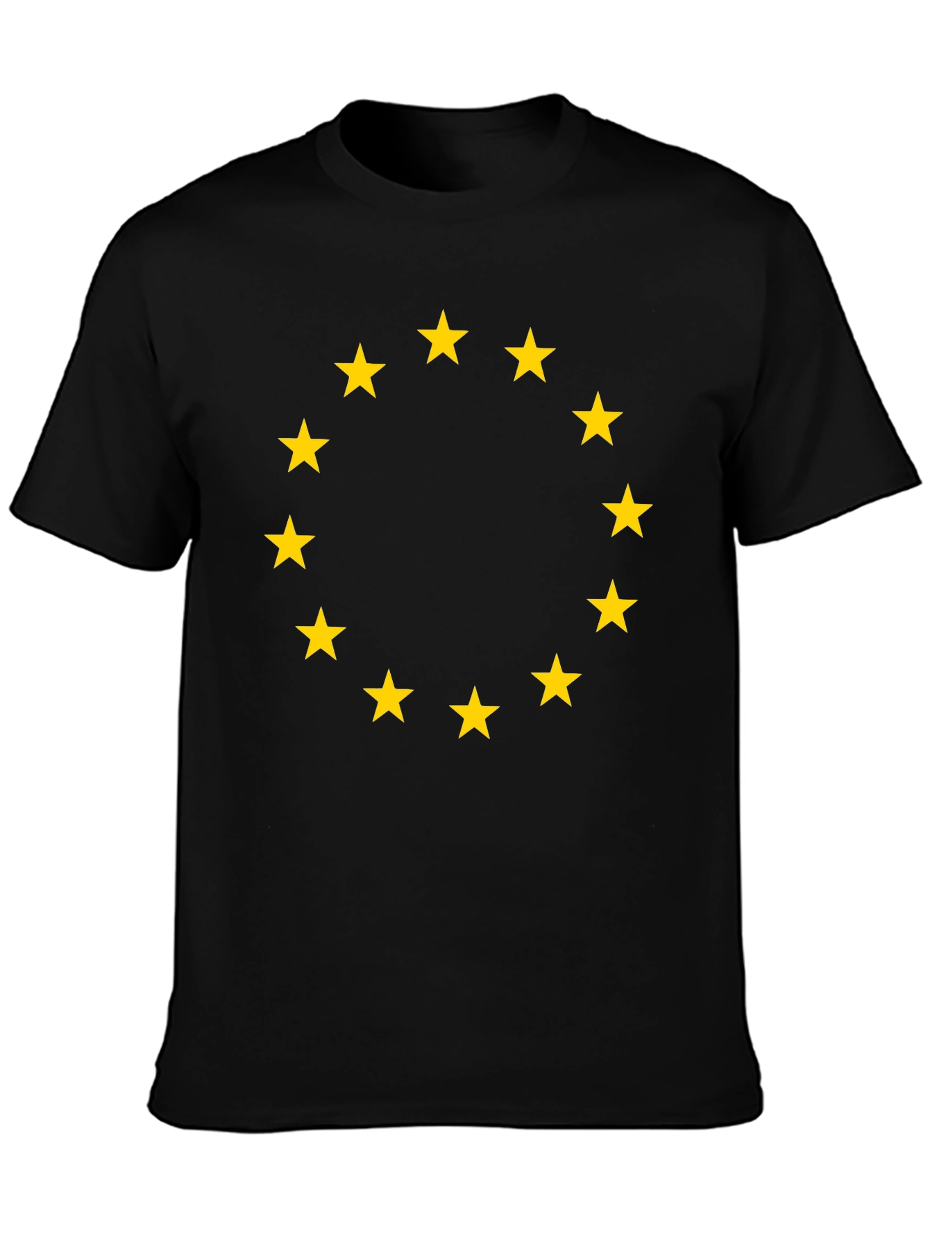 EU Stars T-Shirt - Black Cotton Tee