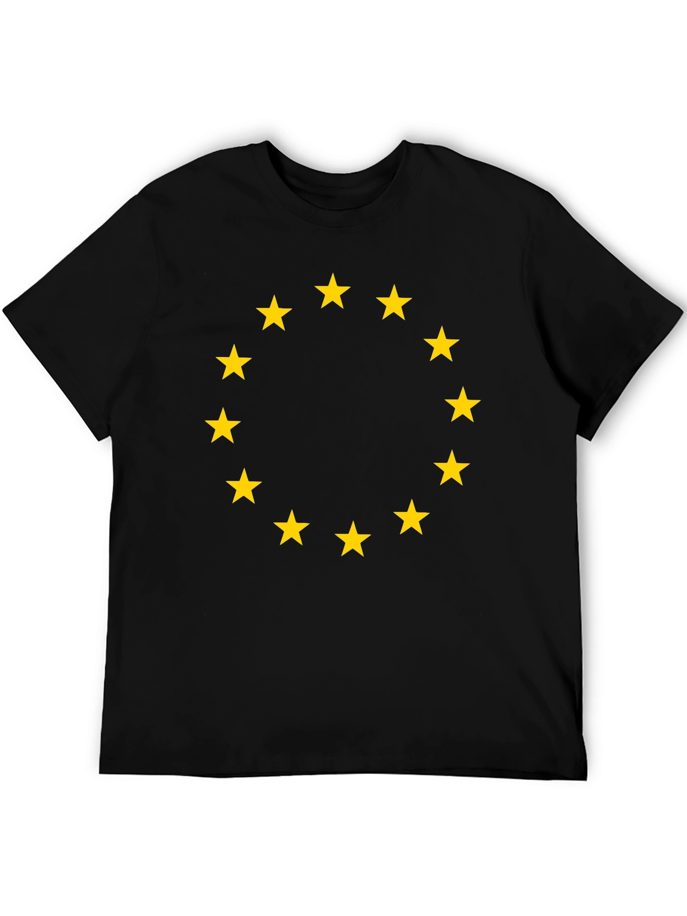 EU Stars T-Shirt - Black Cotton Tee