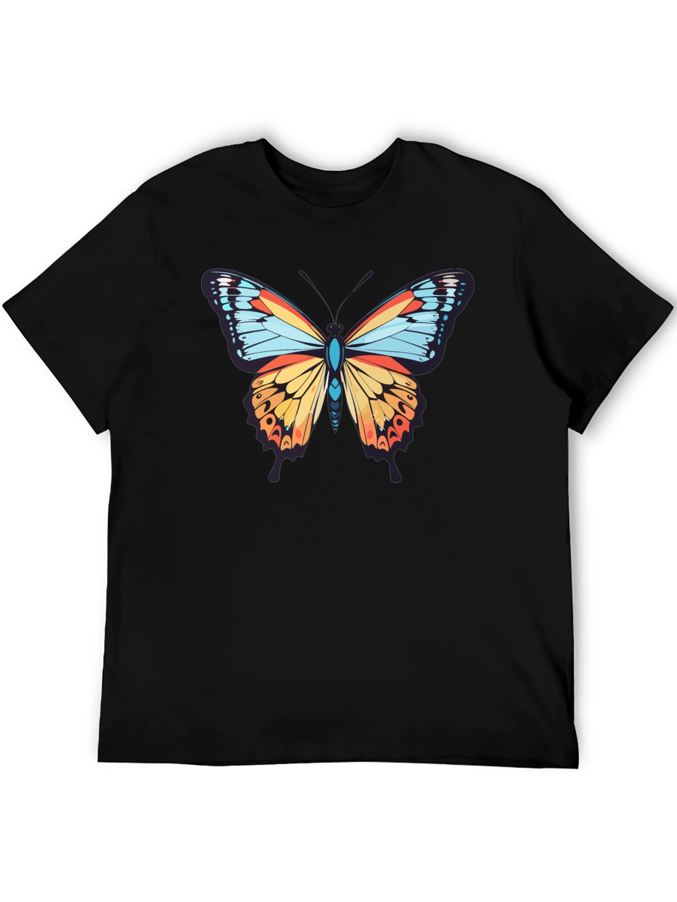 Butterfly Graphic Print Crew Neck T-Shirt