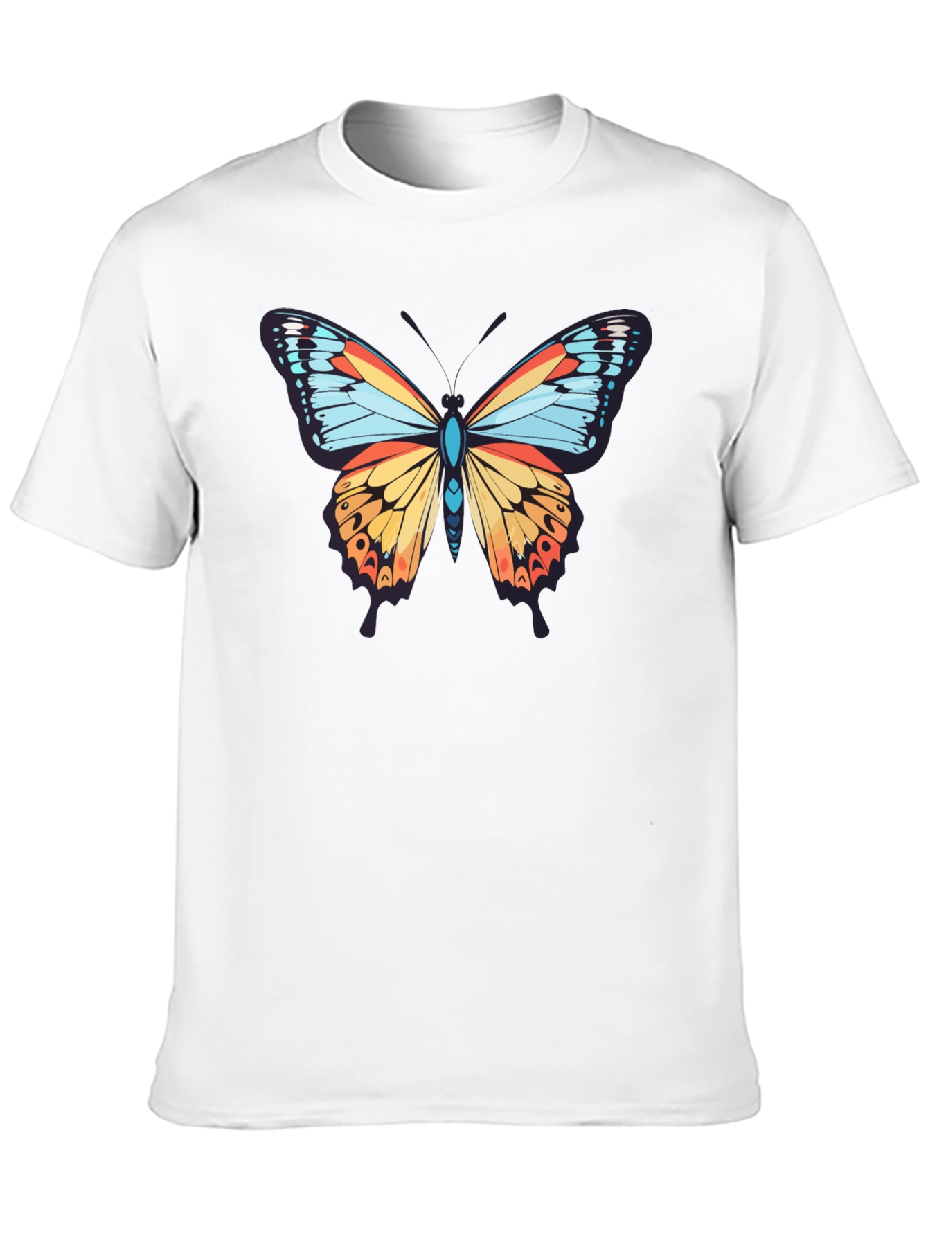 Butterfly Graphic Print Crew Neck T-Shirt