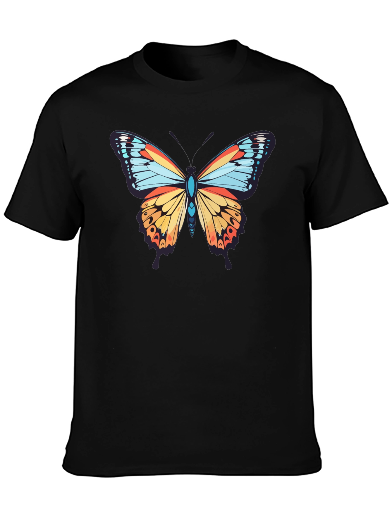 Butterfly Graphic Print Crew Neck T-Shirt