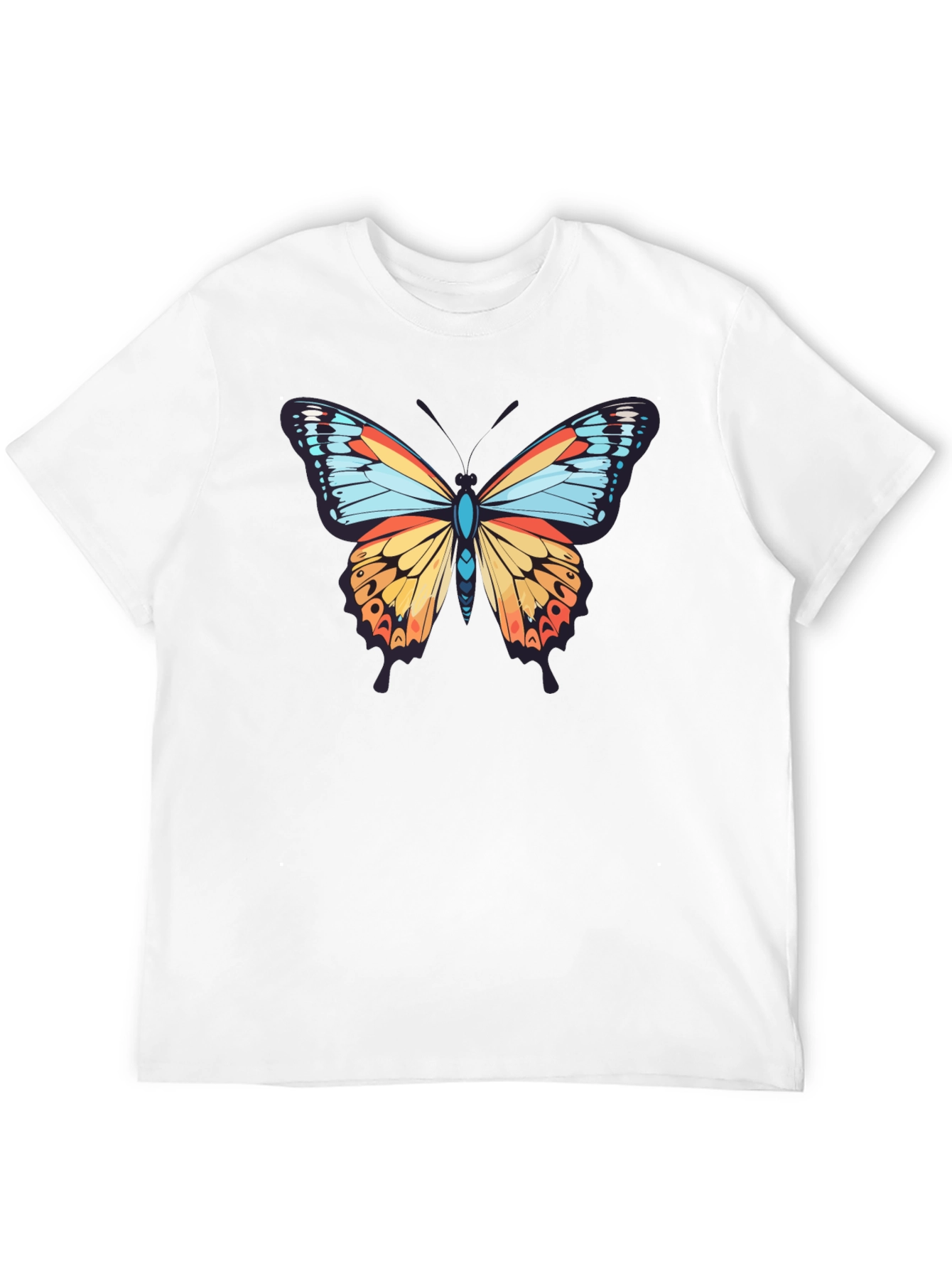 Butterfly Graphic Print Crew Neck T-Shirt