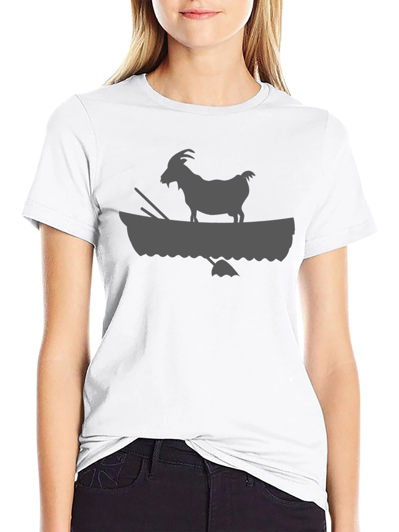 Goat in Boat Graphic Tee - Stylish Mens T-Shirt