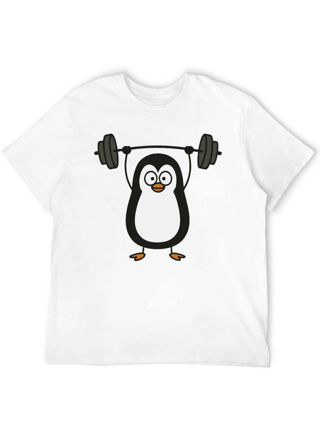 Penguin Lifting Weights Graphic Tee - Black