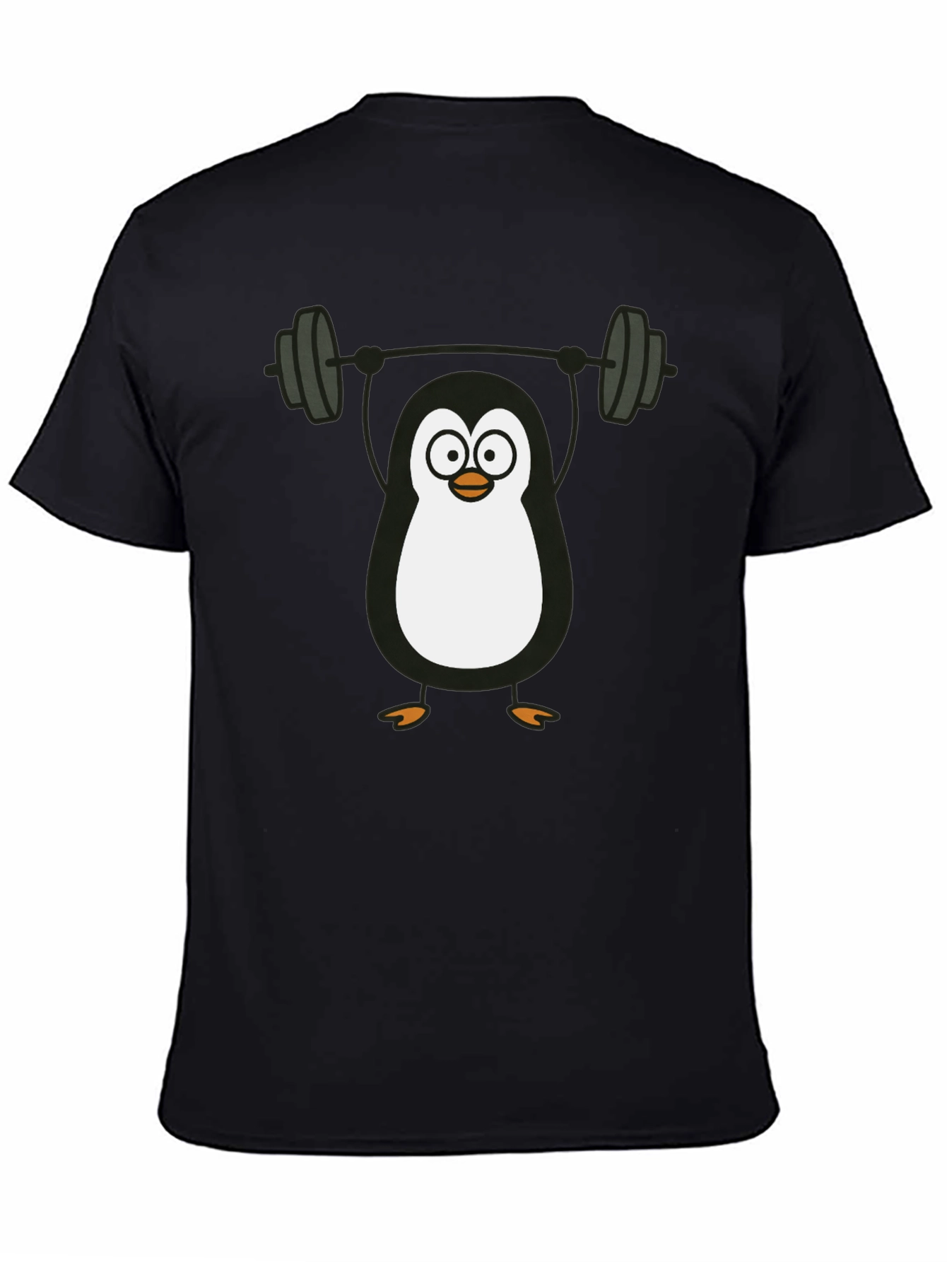 Penguin Lifting Weights Graphic Tee - Black