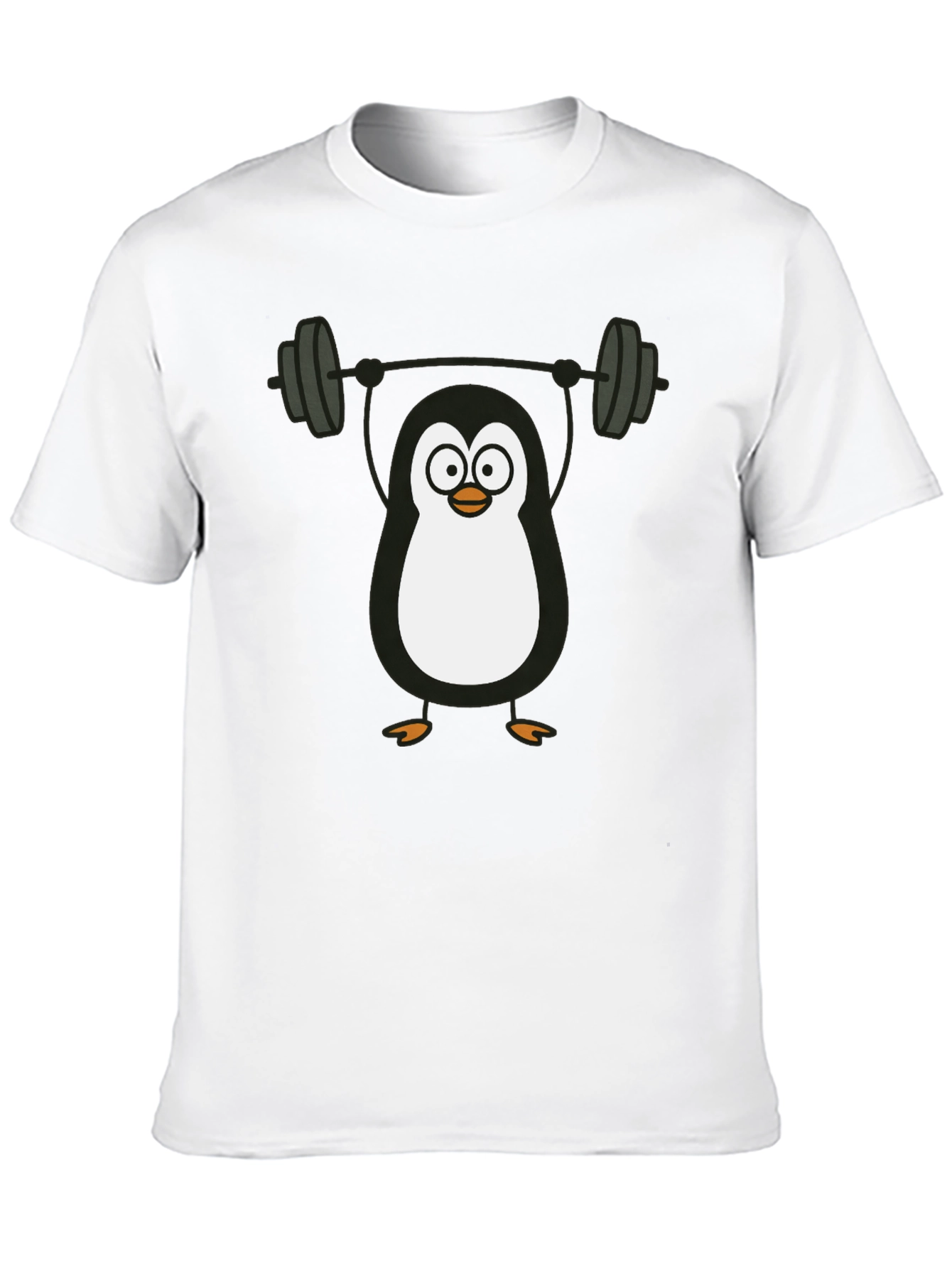 Penguin Lifting Weights Graphic Tee - Black