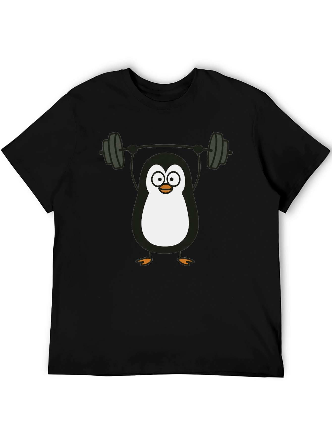 Penguin Lifting Weights Graphic Tee - Black