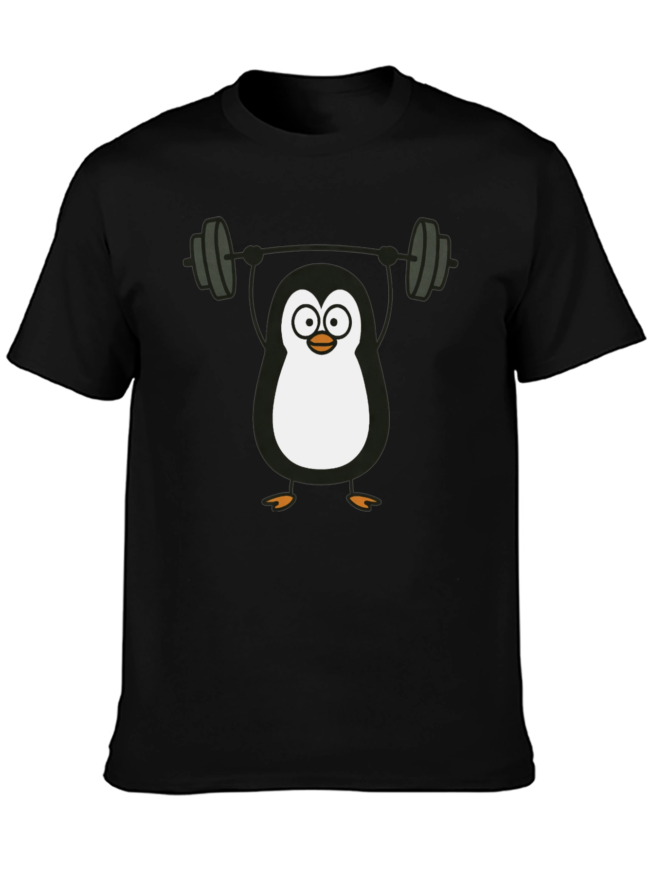 Penguin Lifting Weights Graphic Tee - Black
