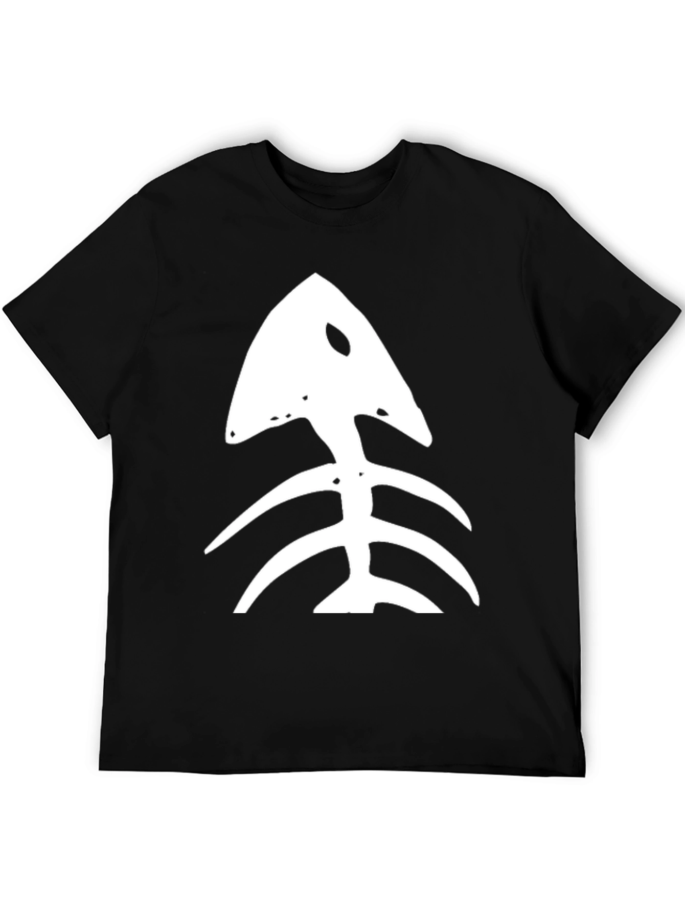 Fishbone Graphic Tee - Black Casual T-Shirt