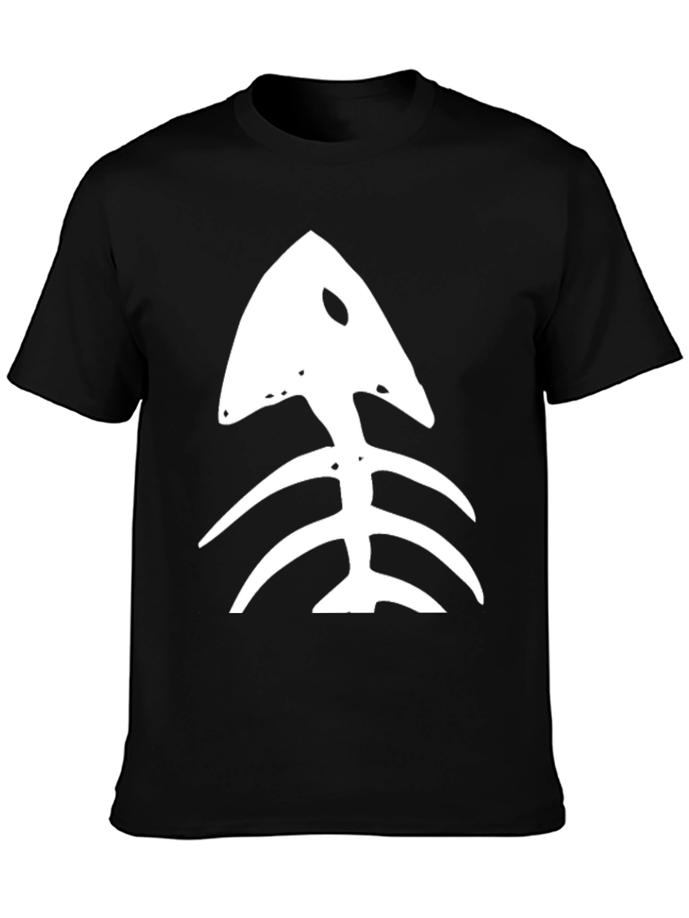 Fishbone Graphic Tee - Black Casual T-Shirt
